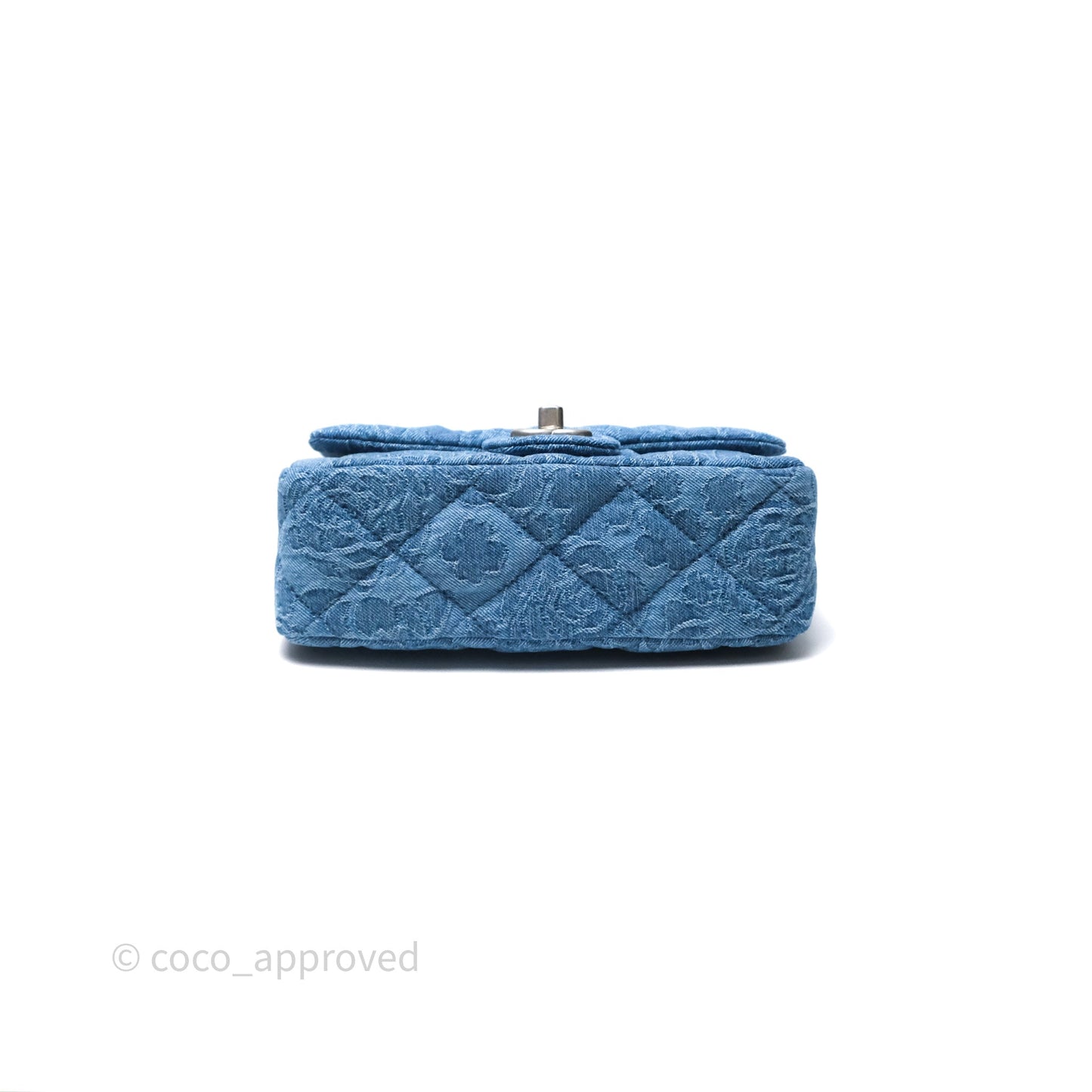 Chanel Mini Flap Bag Heart Adjustable Chain Camellia Denim Aged Gold Hardware