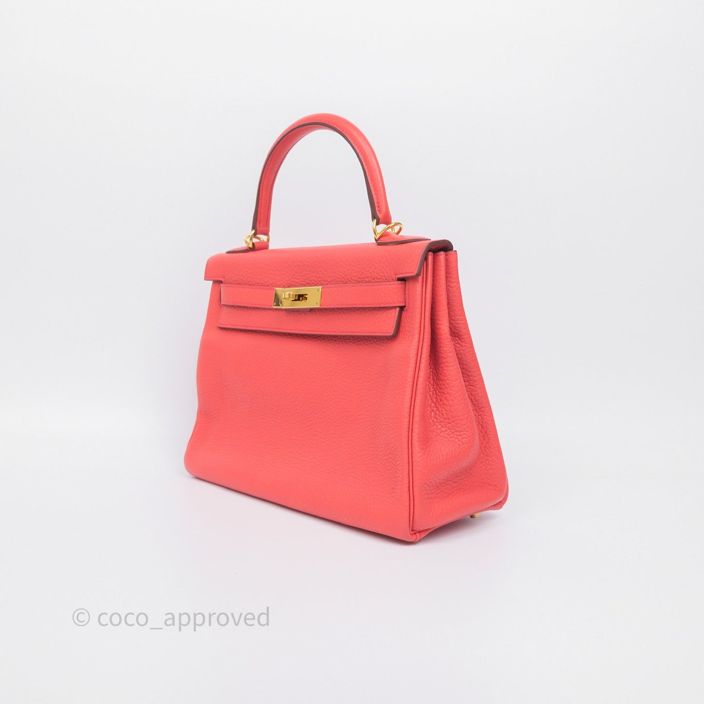 Hermès Kelly 28 Rose Jaipur Retourne Togo Gold Hardware