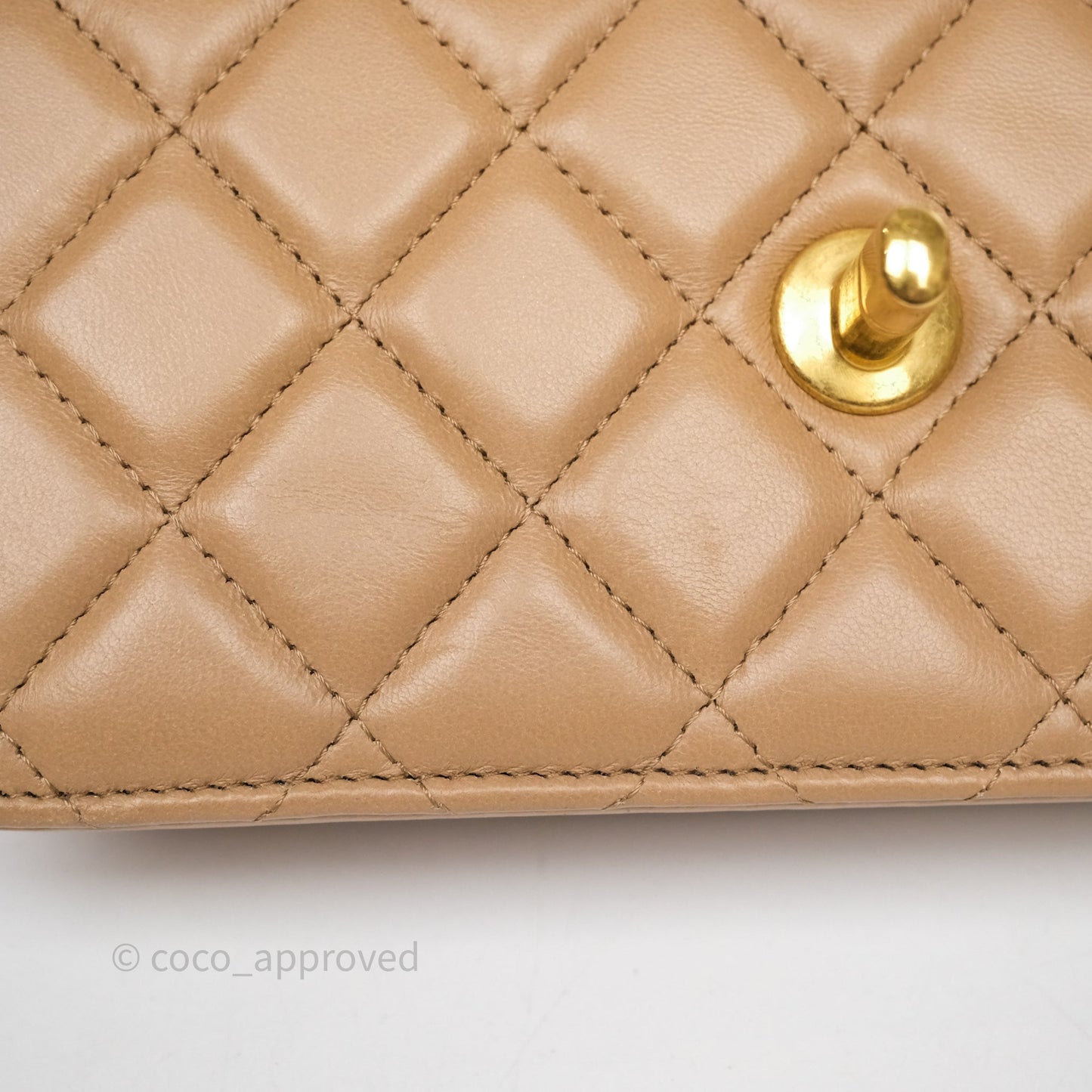 Chanel All Slide Wallet on Chain WOC Adjustable Chain Quilted Beige Lambskin