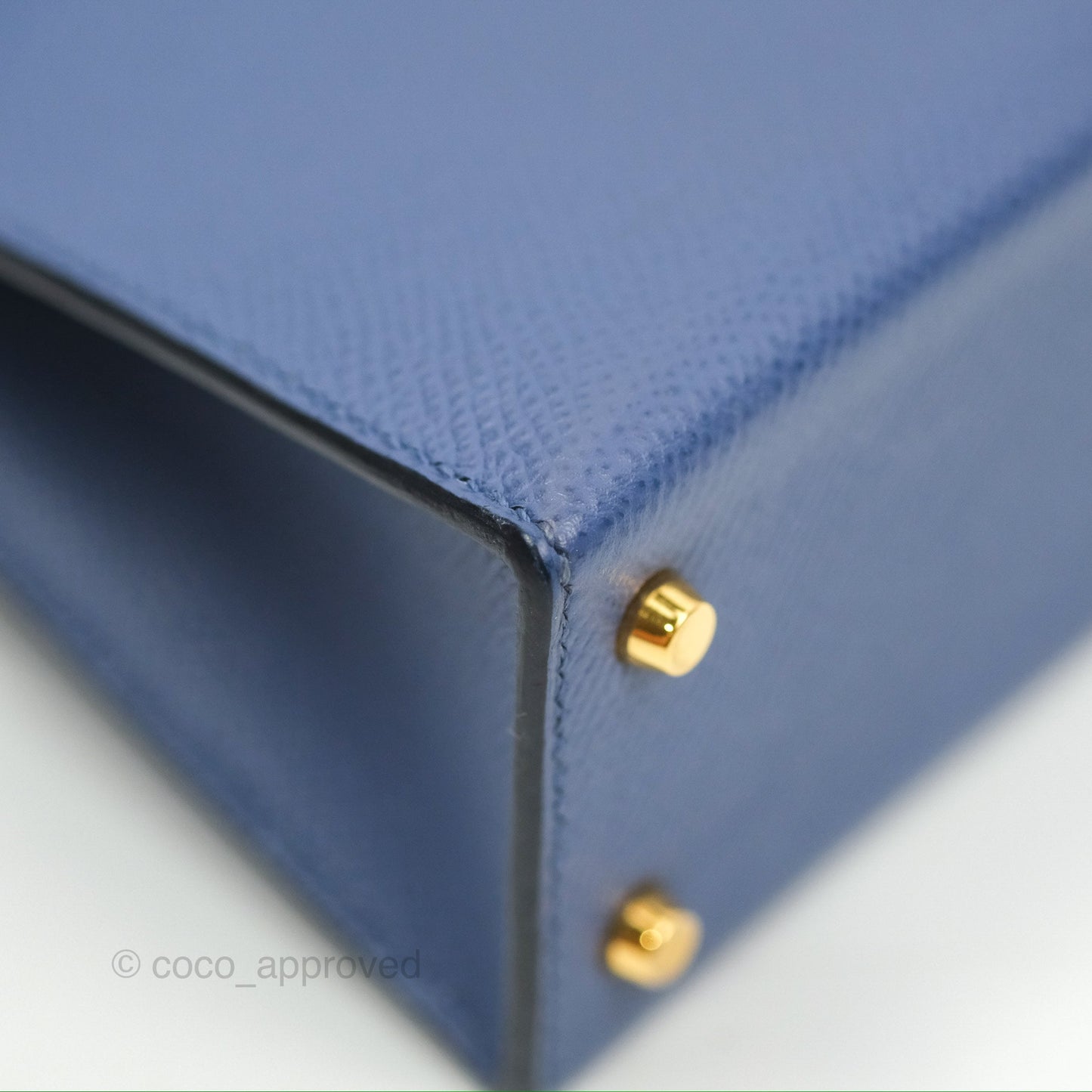 Hermès Mini Kelly II Bleu Brighton Epsom Gold Hardware