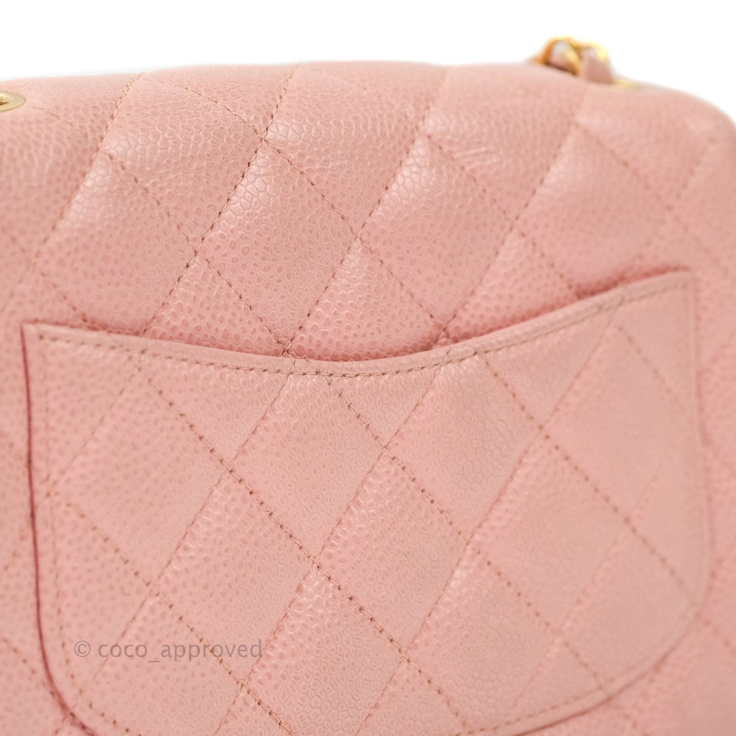 Chanel Quilted Vintage Mini Square Flap Pink Caviar 24K Gold Hardware