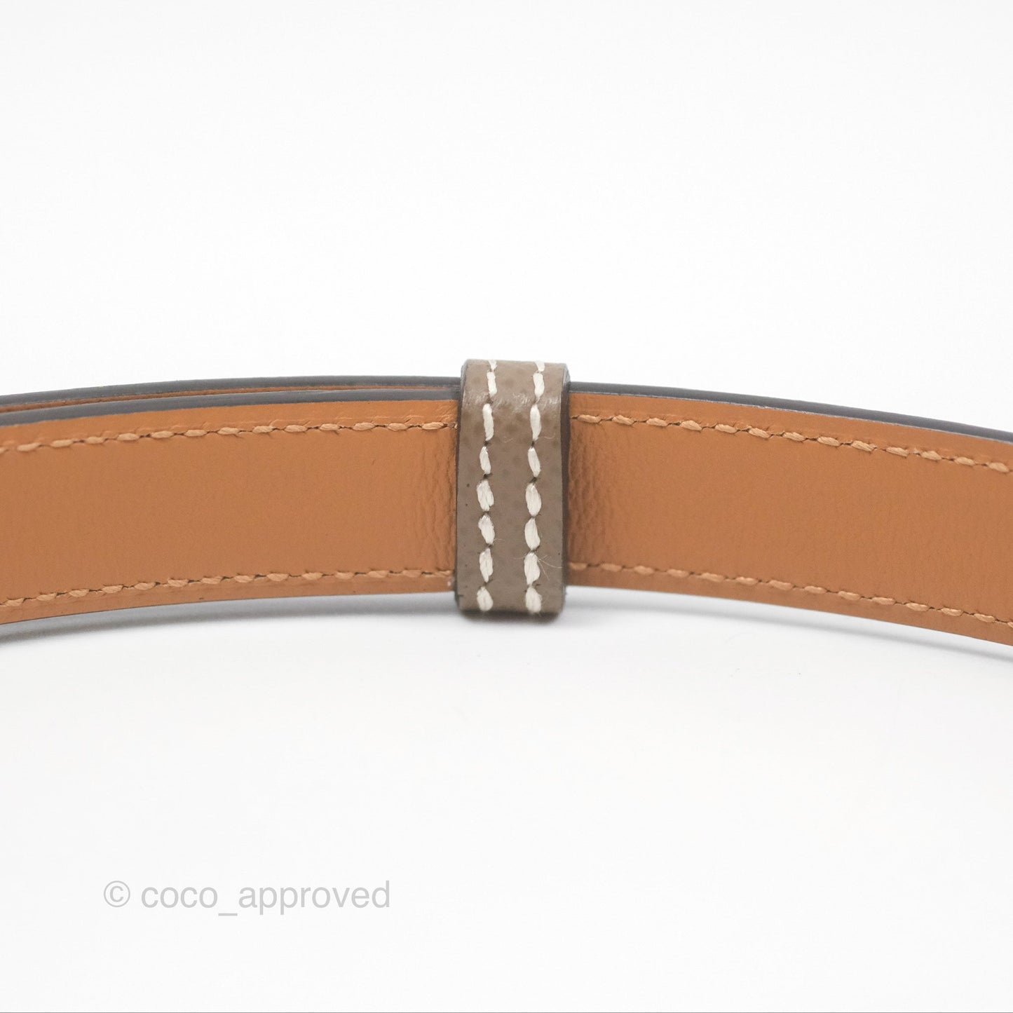Hermès Epsom Kelly Buckle Belt Etoupe 18 Rose Gold Hardware