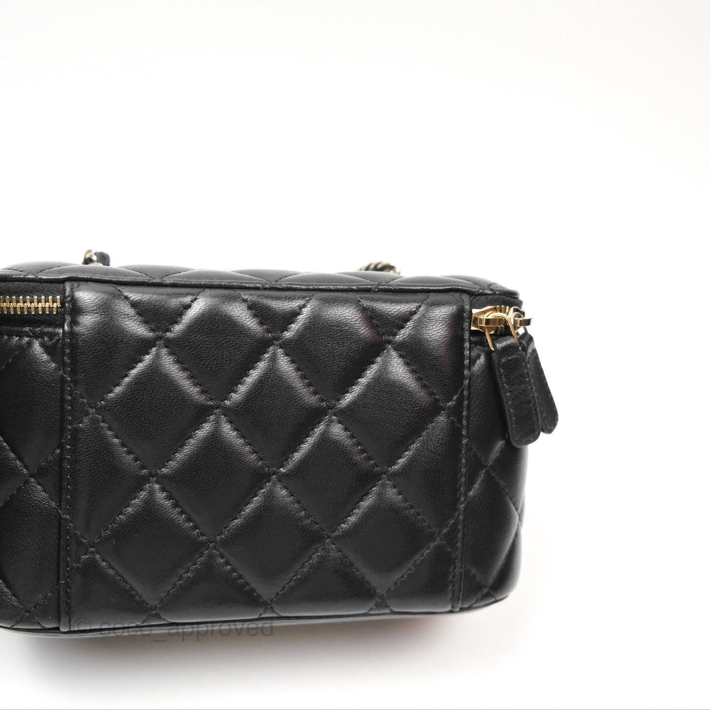 Chanel Vanity Rectangular with Chain Black Lambskin Gold Hardware