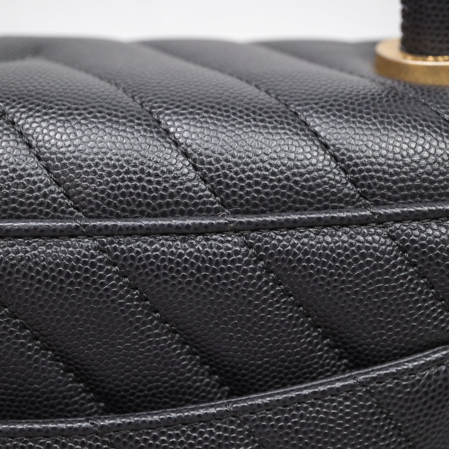Chanel Medium Coco Handle Chevron Grey Bag Gold Hardware