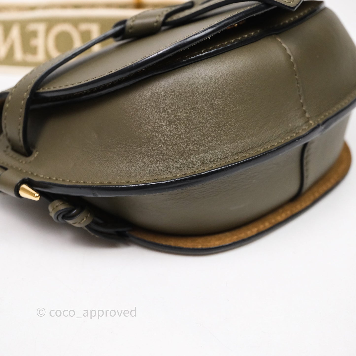 Loewe Mini Gate Dual Bag Soft Calfskin & Jacquard Strap Autumn Green