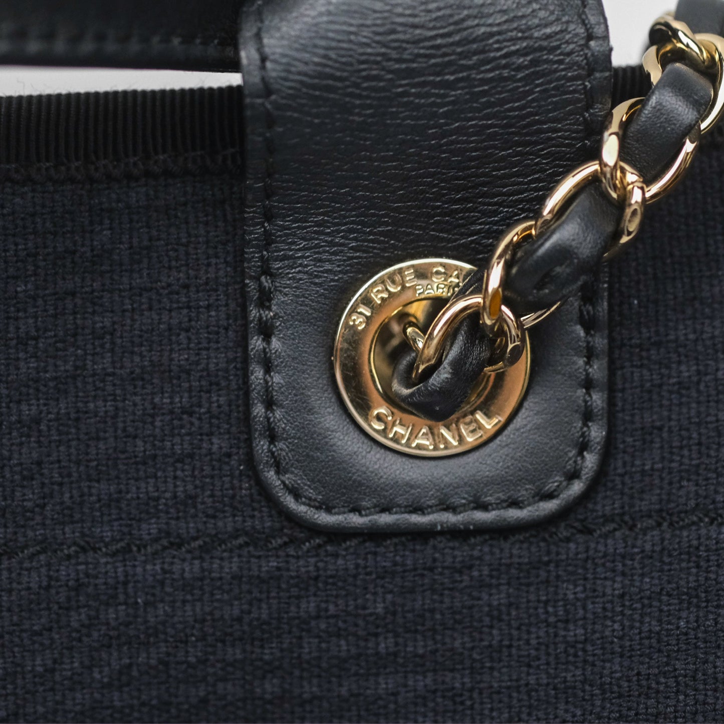 Chanel New Small Deauville Navy Canvas