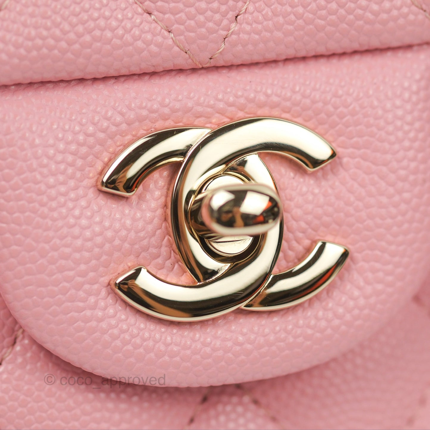 Chanel Small Classic Quilted Flap Sakura Pink Caviar Gold Hardware 22C