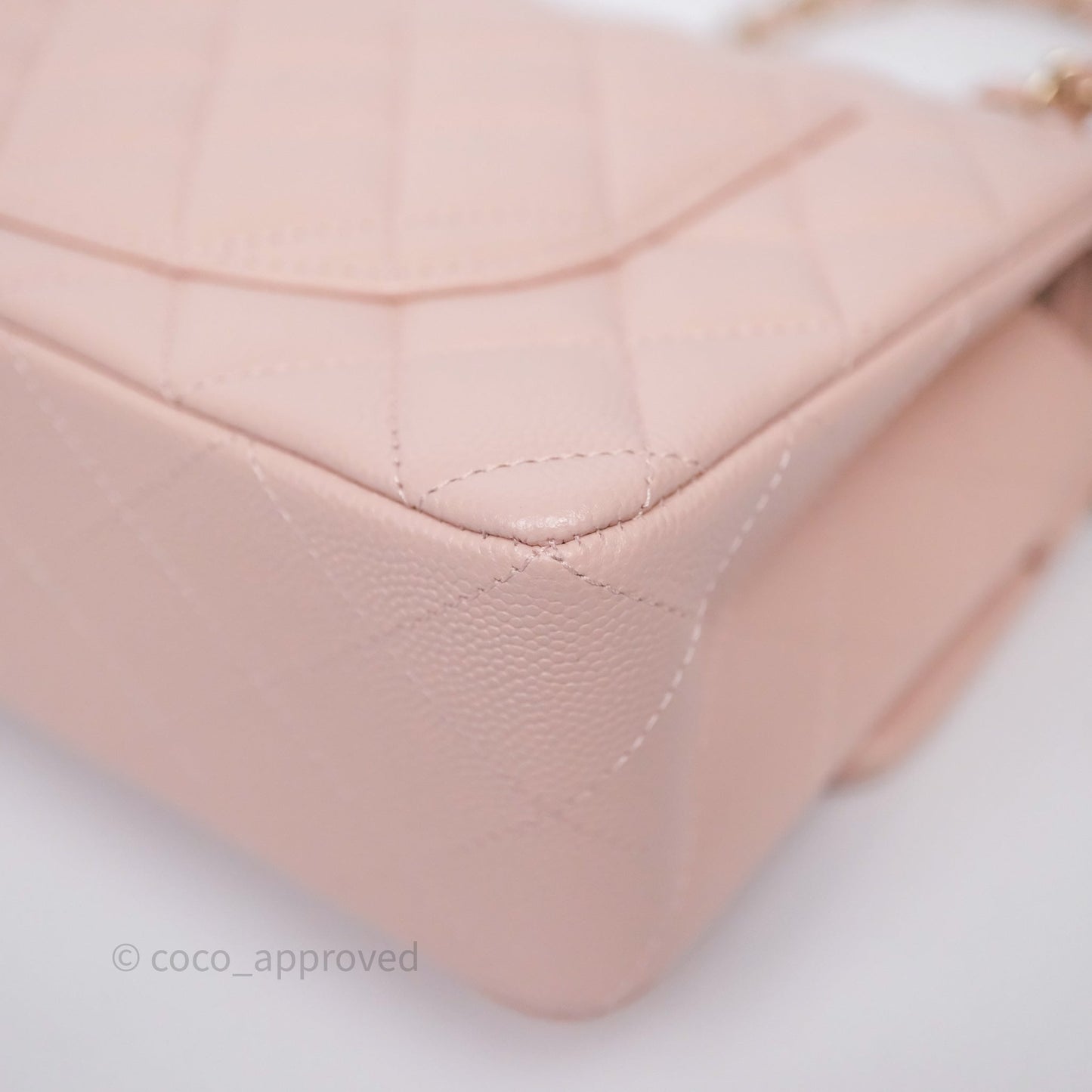 Chanel Small Classic Flap Quilted Light Pink Caviar Gold Hardware