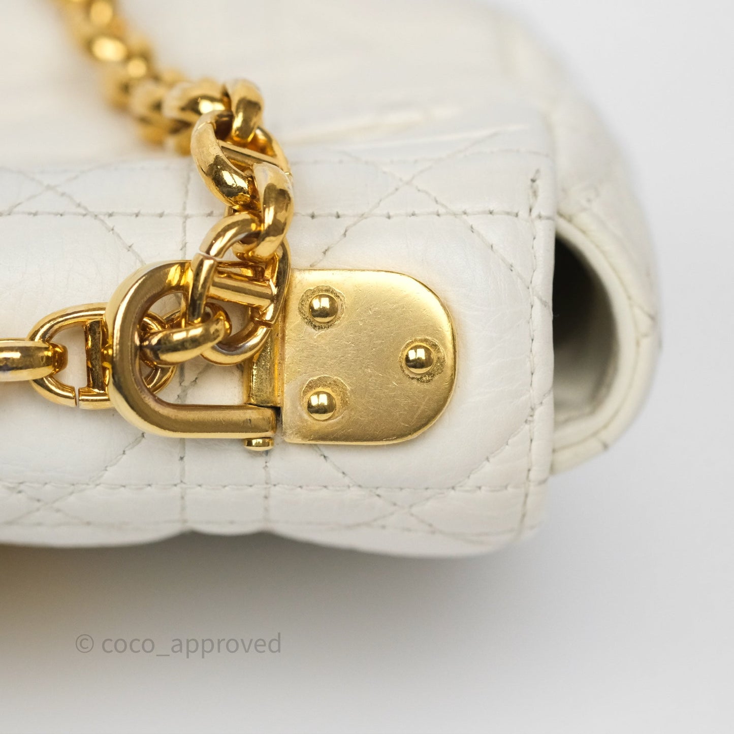 Dior Small Caro Bag Latte Supple Cannage Calfskin
