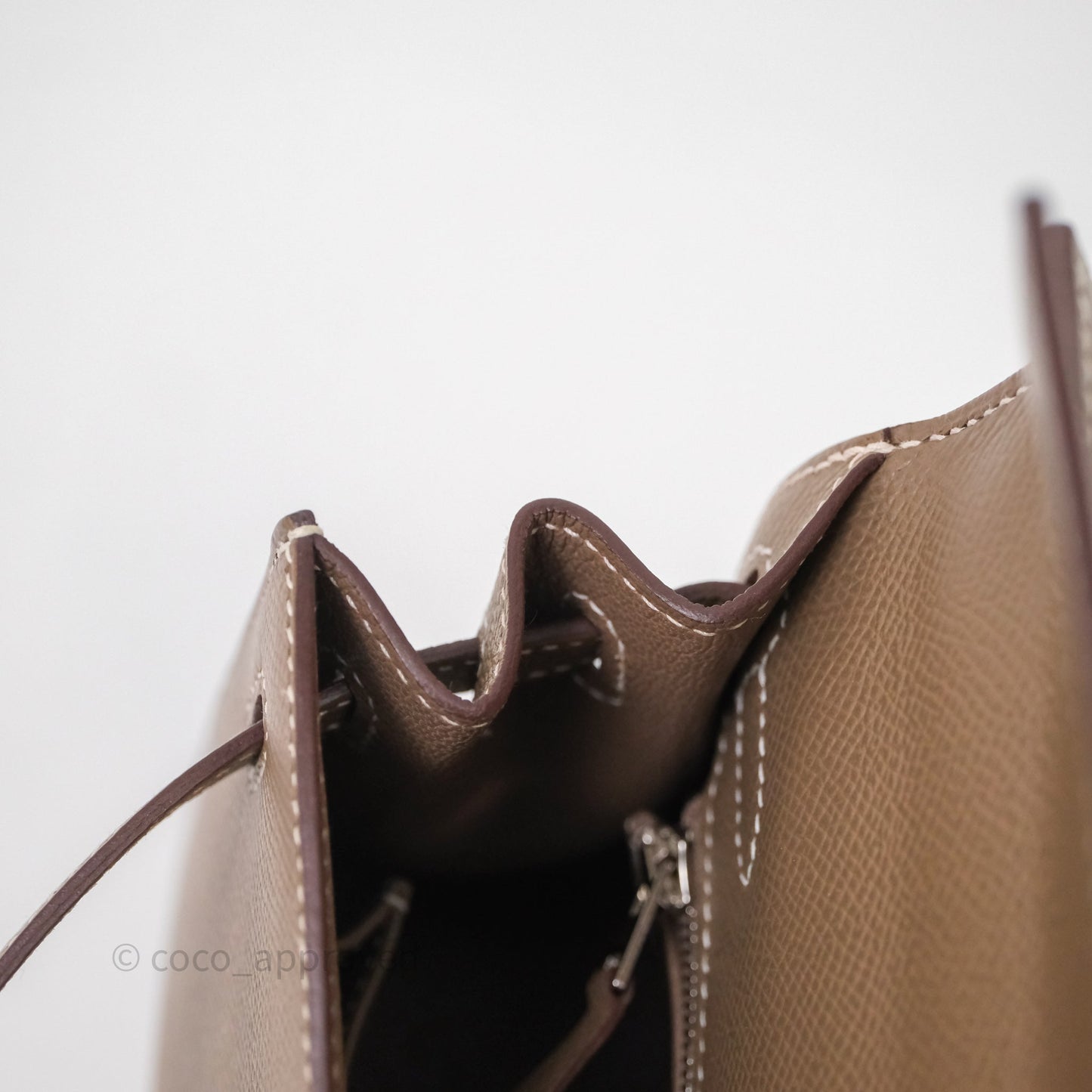 Hermes Kelly 25 Etoupe 18 Epsom Palladium Hardware