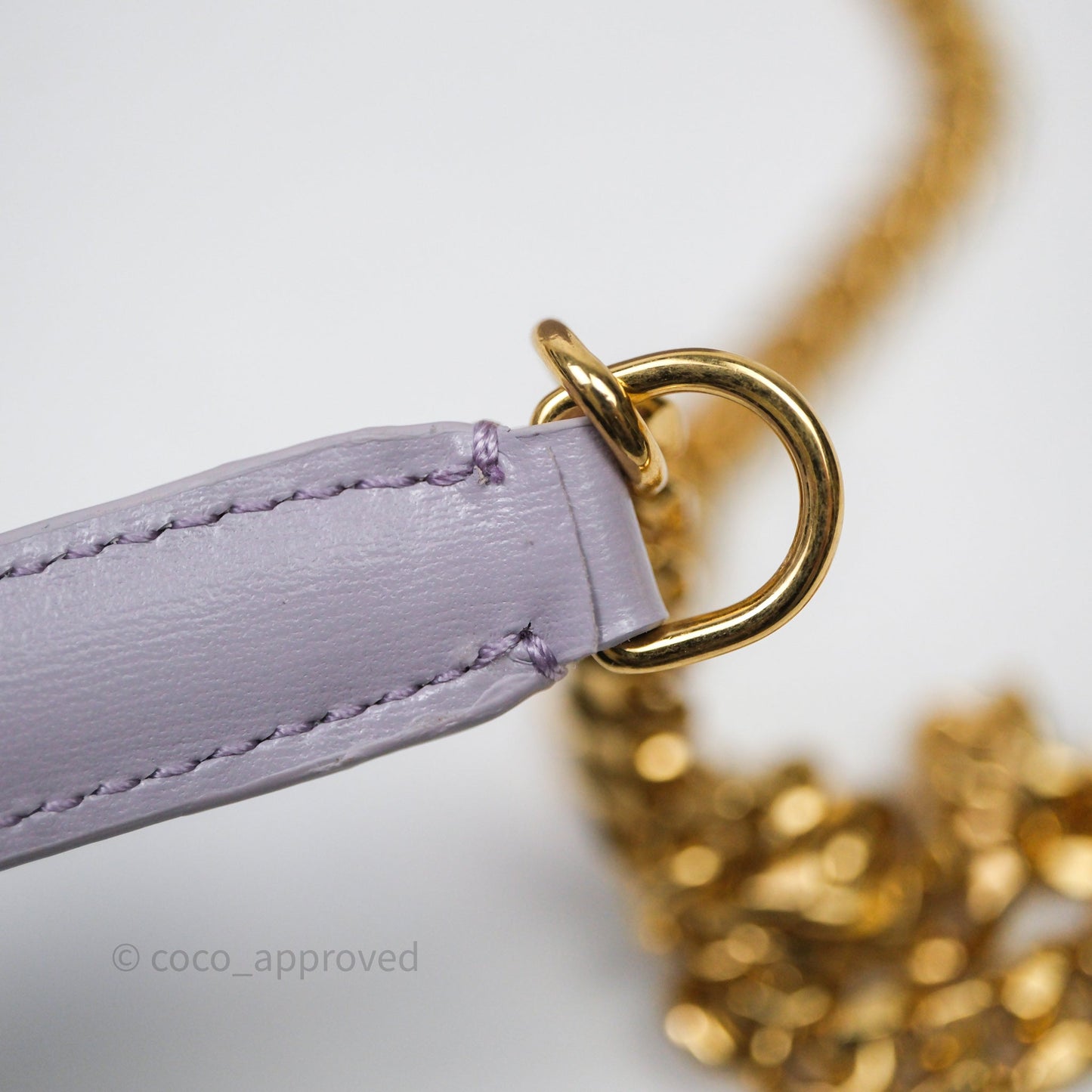 Celine Margo Wallet On Chain in Purple lavender Shiny Calfskin