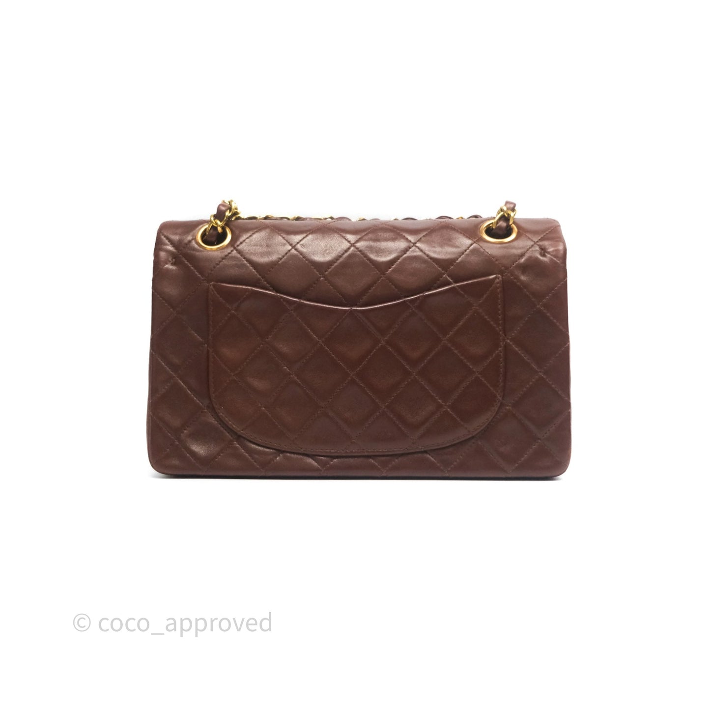 Chanel Vintage Small Classic Flap Brown Lambskin 24K Gold Hardware