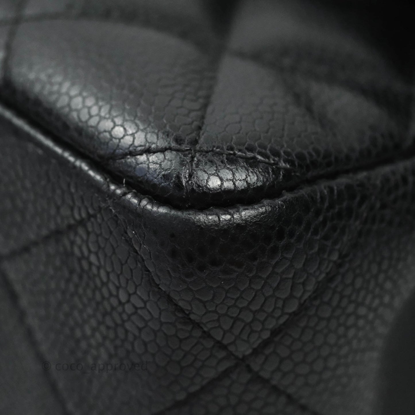 Chanel Quilted Jumbo Double Flap Black Caviar Silver Hardware⁣⁣