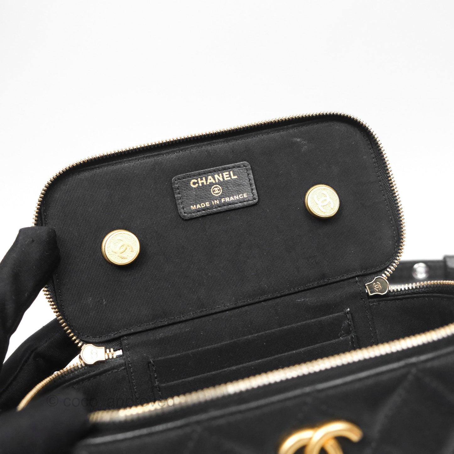 Chanel Vanity With Chain Black Goatskin Mixed Hardware