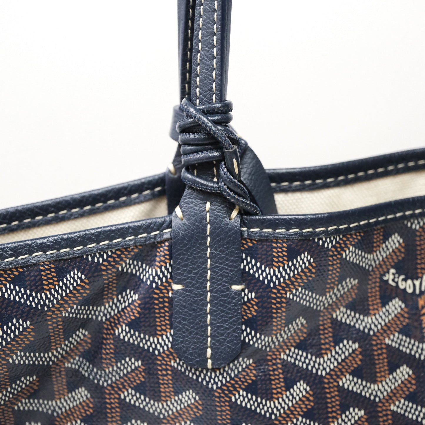 Goyard St. Louis Tote PM Navy/Tan