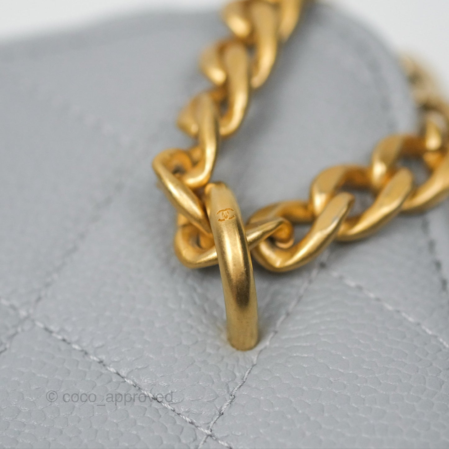 Chanel Vanity with Heart Adjustable Chain Grey Caviar Aged Gold Hardware