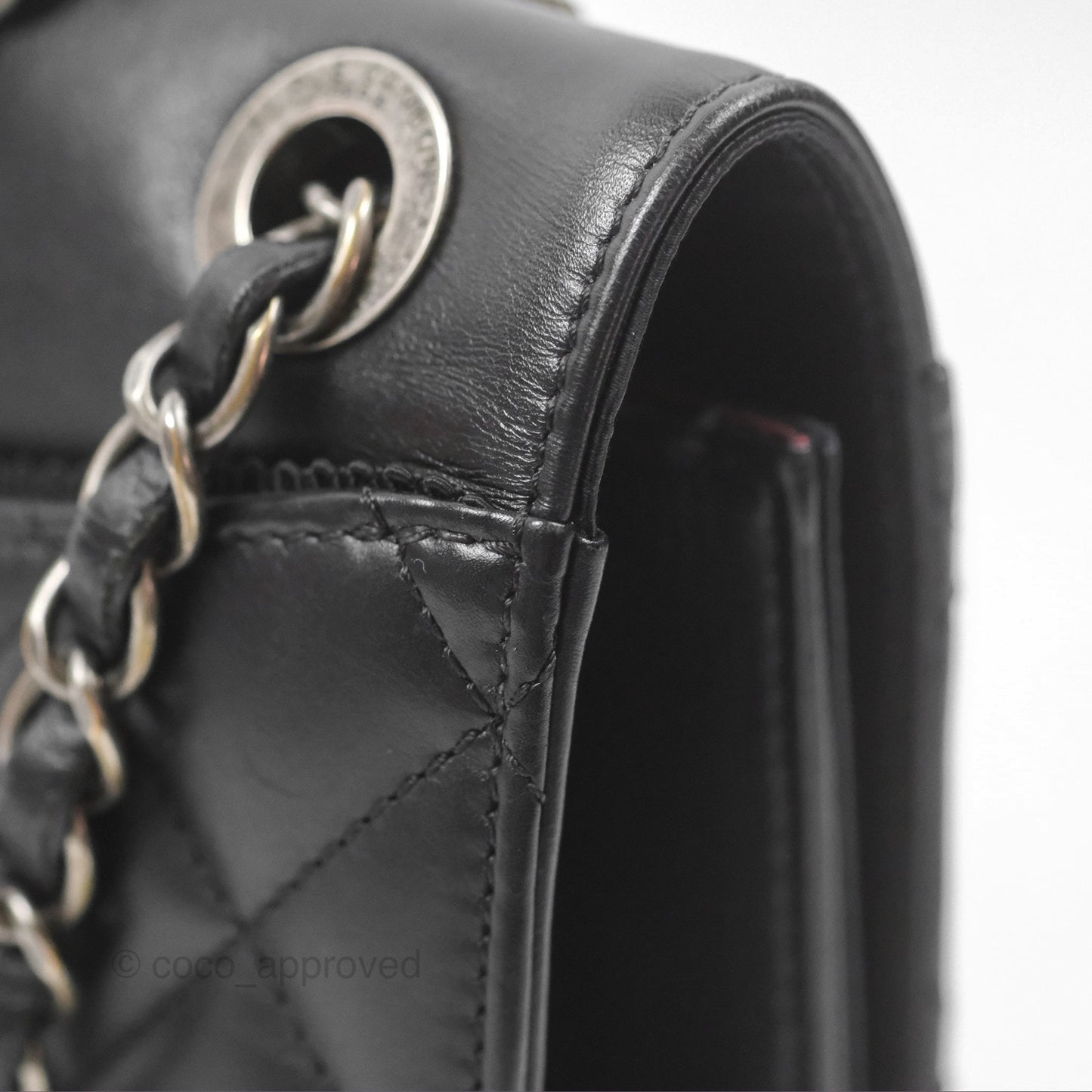 Chanel Quilted Ballerina Small Flap Bag Black Lambskin Ruthenium Hardware