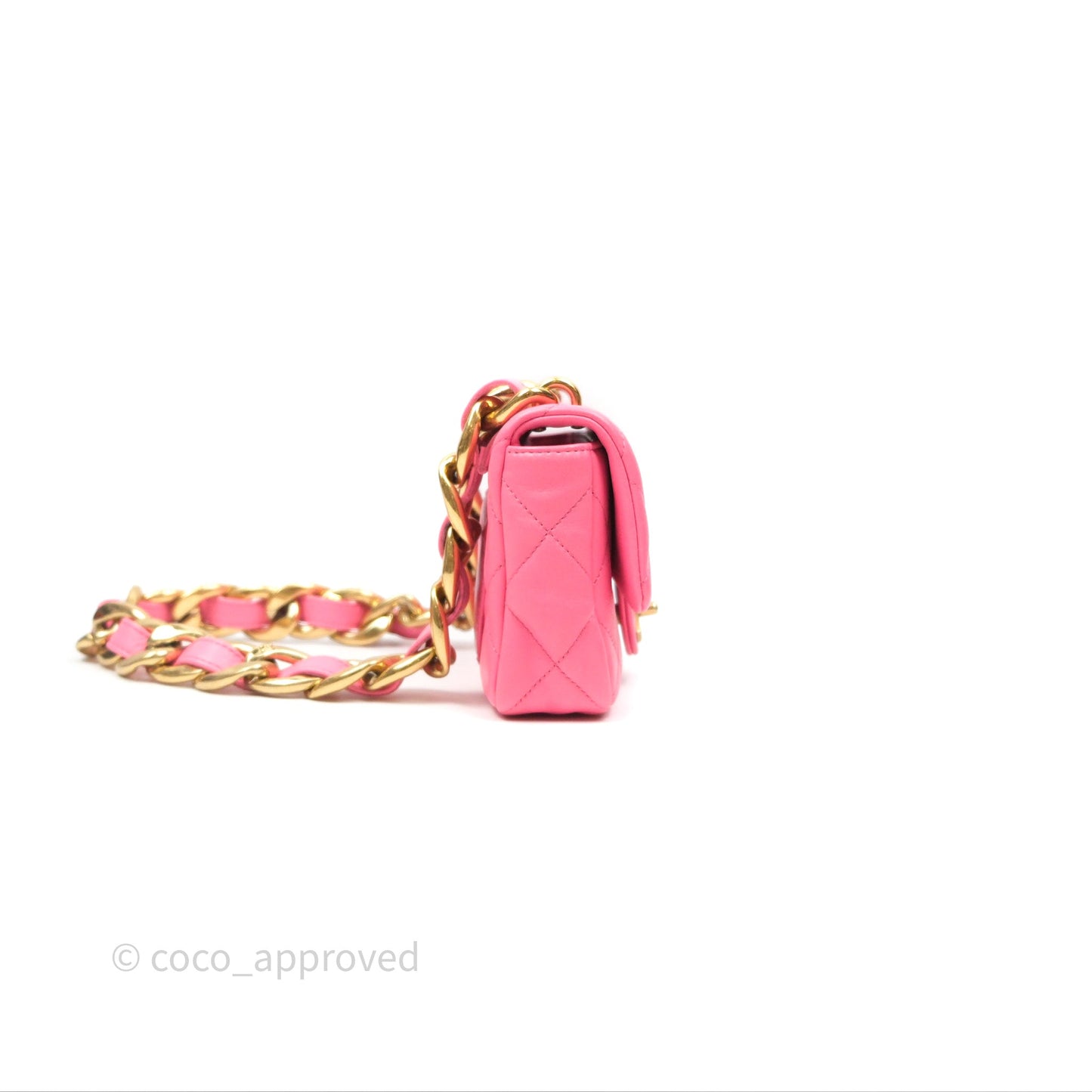 Chanel Quilted Mini CC Funky Town Flap Pink Lambskin Aged Gold Hardware