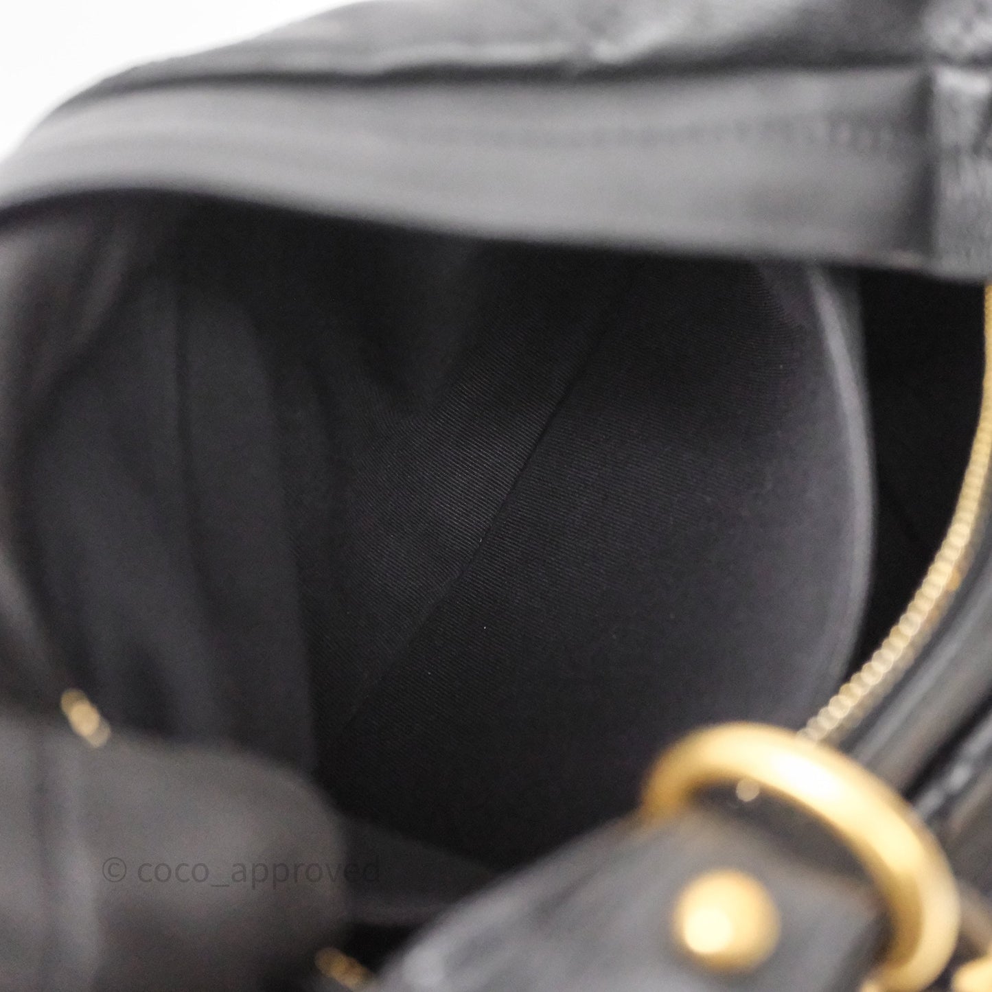 Chanel Hobo Bag Black Calfskin Aged Gold Hardware