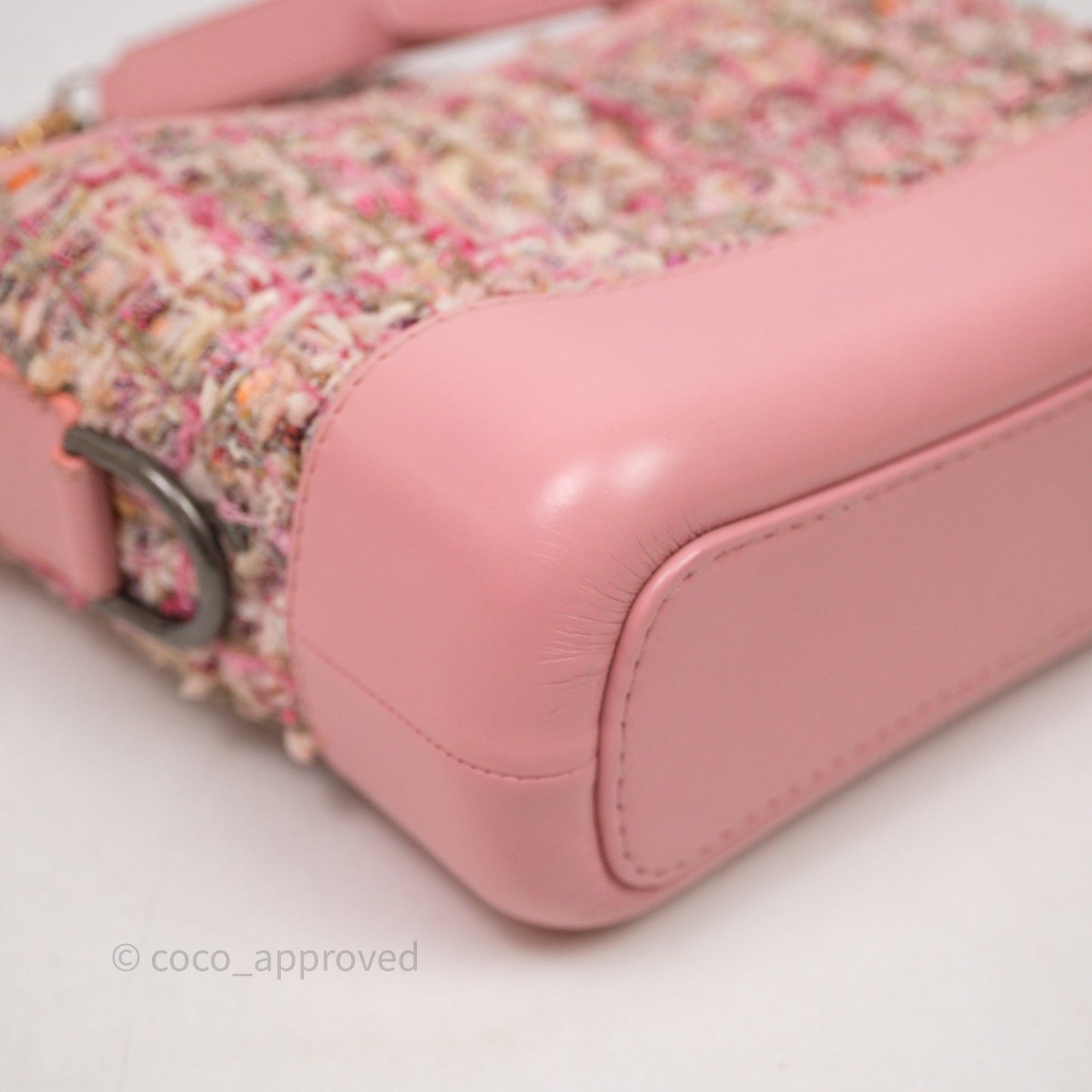 Chanel Small Gabrielle Hobo Quilted Pink Tweed Aged Calfskin