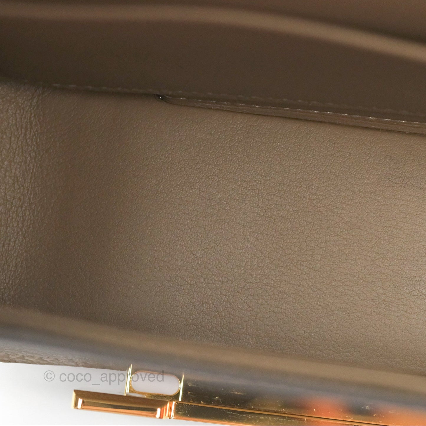 Hermès Geta Bag Etoupe Chevre Mysore Gold Hardware