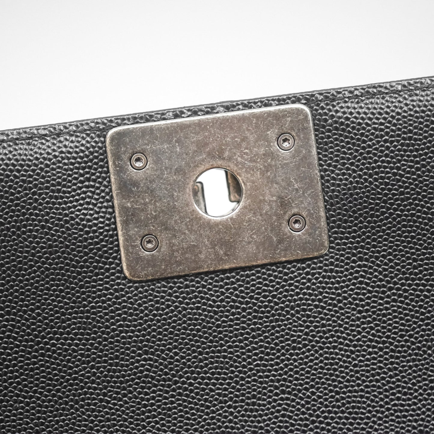 Chanel Quilted Medium Boy Black Caviar Ruthenium Hardware