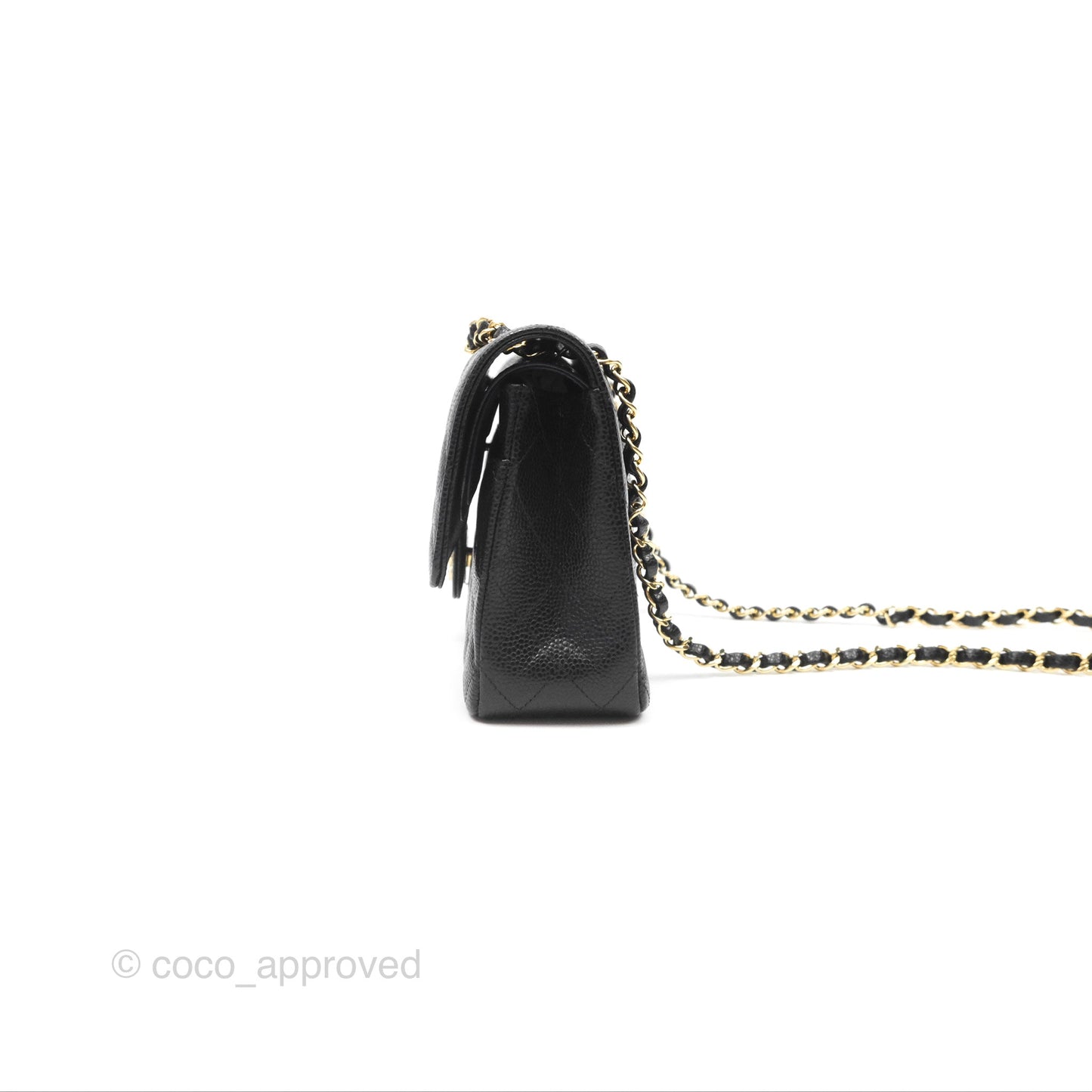 Chanel Classic M/L Medium Flap Quilted Black Caviar Gold Hardware