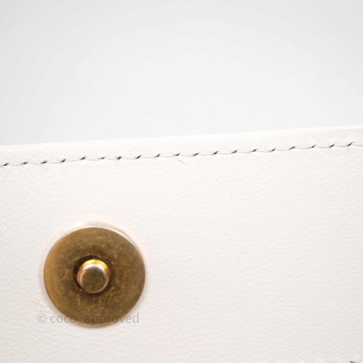 Chanel Coco Heart Chain WOC Ivory White Lambskin Aged Gold Hardware 22K