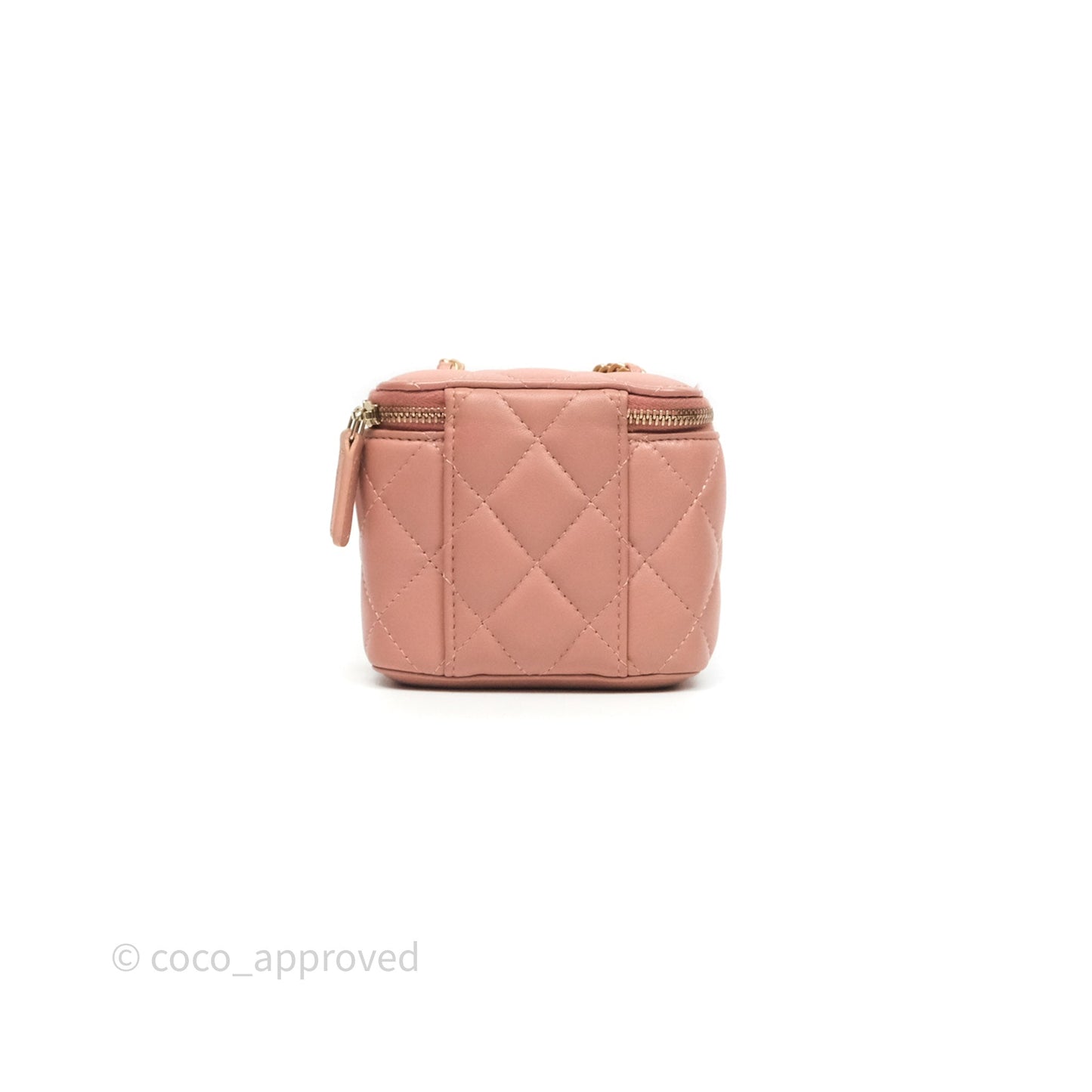 Chanel Mini Pearl Crush Vanity With Chain Pink Gold Hardware