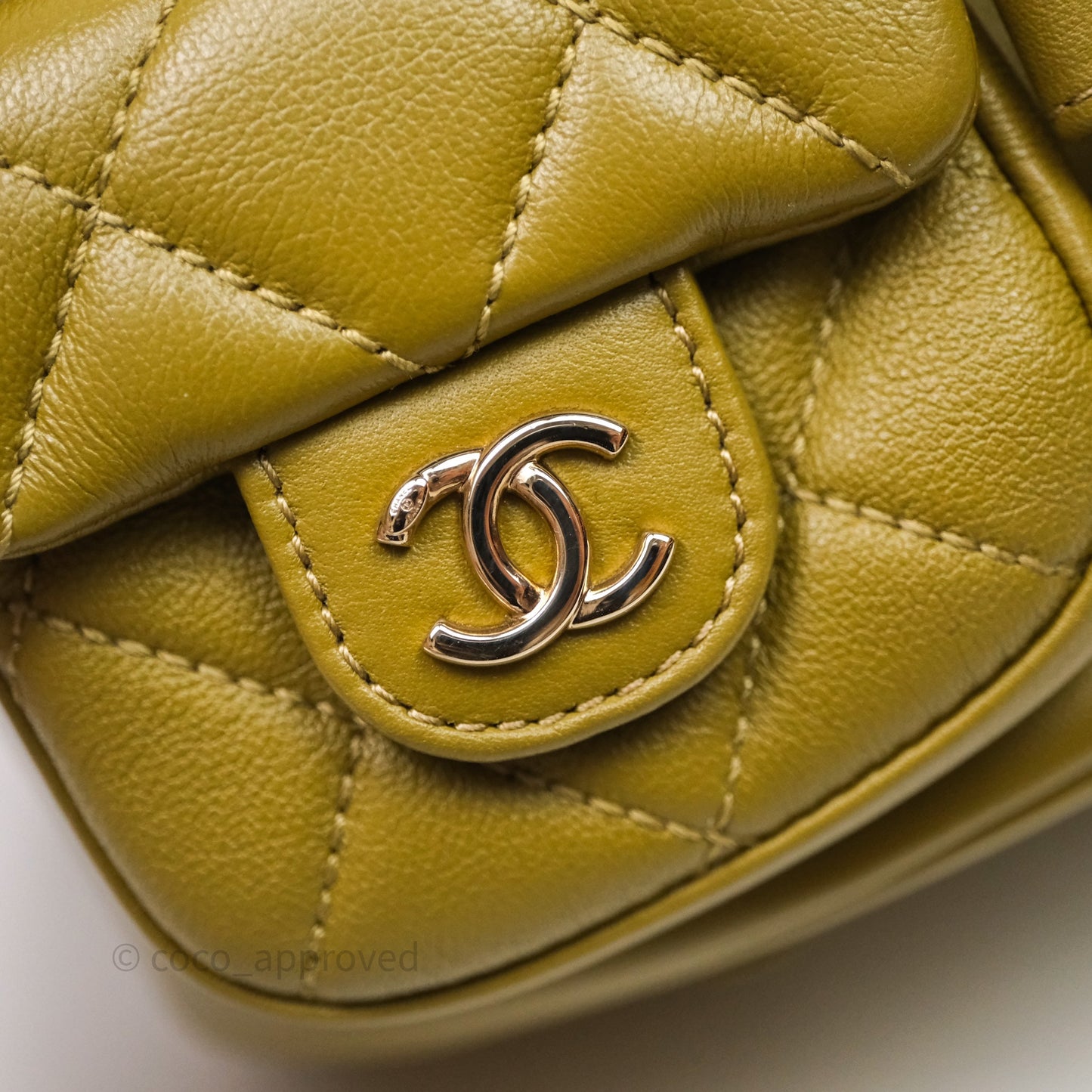 Chanel Mini Duma Backpack Olive Green Calfskin Gold Hardware
