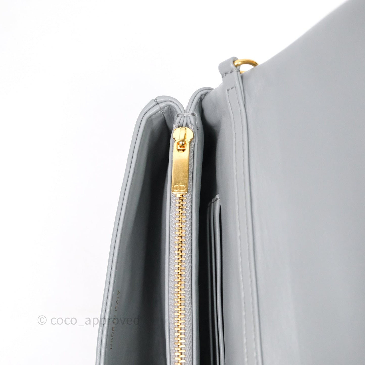Christian Dior Mini Caro Bag Grey Macrocannage