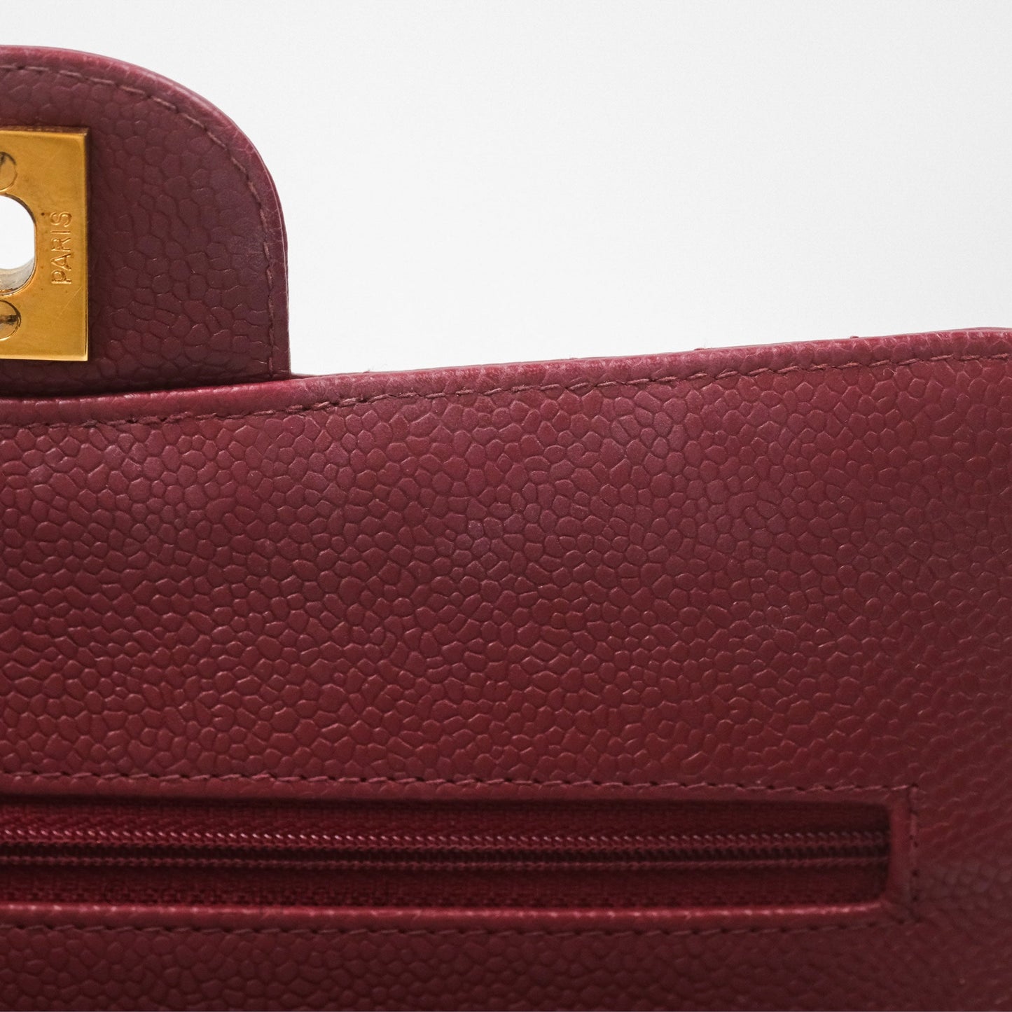 Chanel Vintage Classic Small S/M Flap Burgundy Caviar 24K Gold Hardware