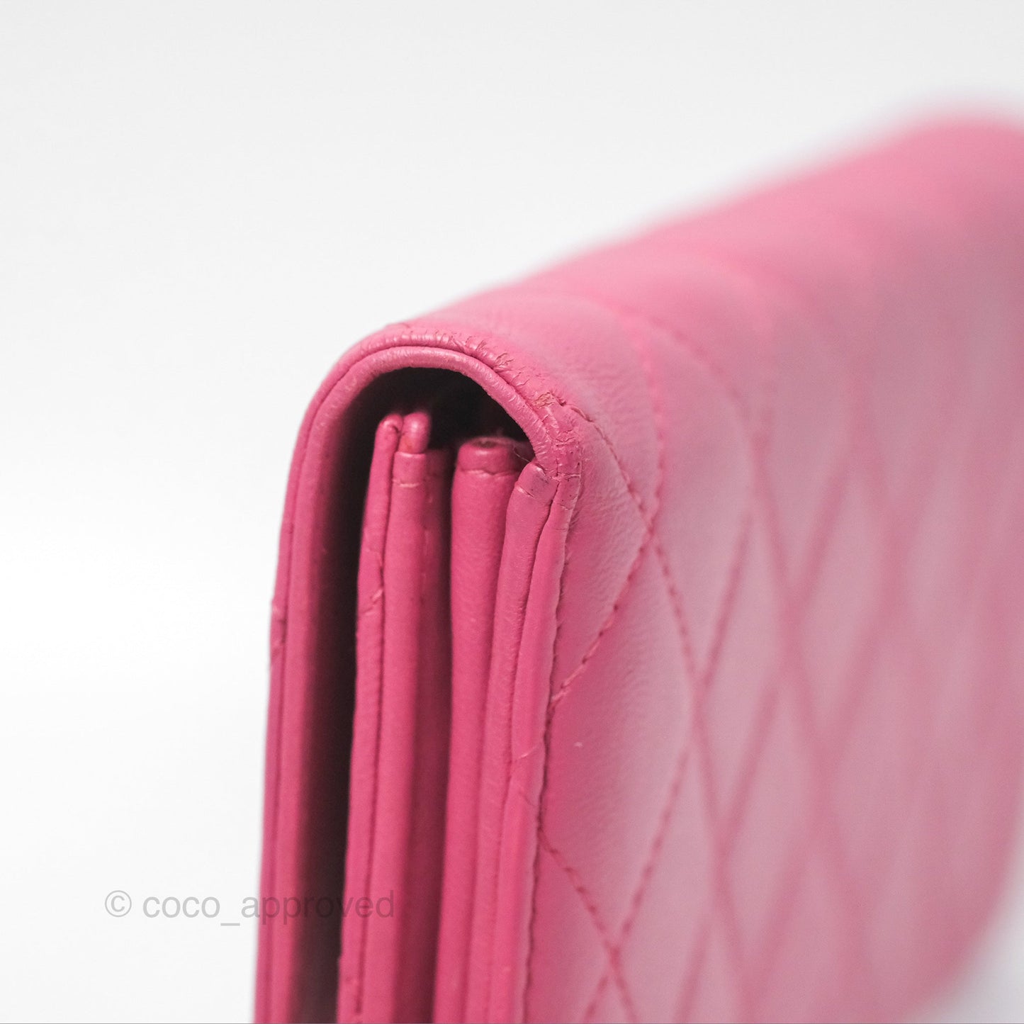 Chanel Classic Quilted Long Wallet Pink Lambskin Gold Hardware