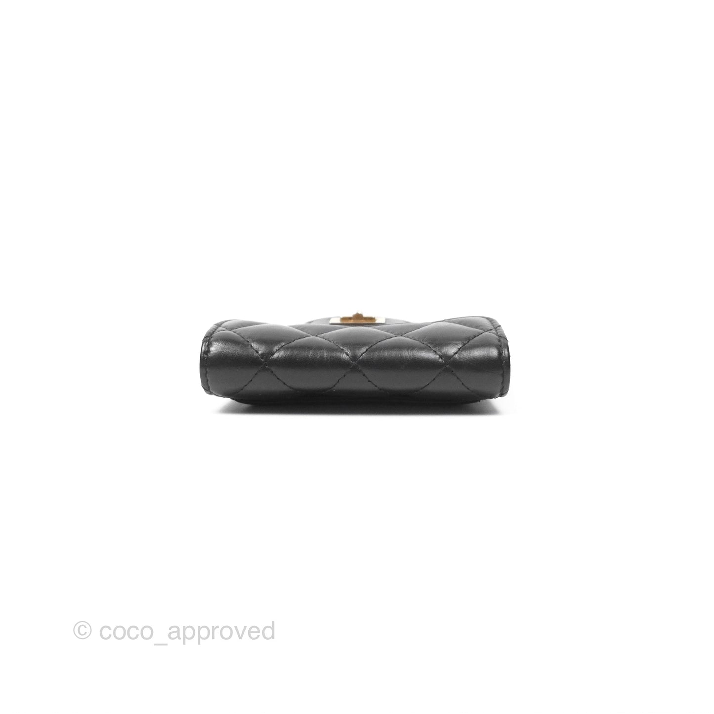 Chanel Reissue Card Holder Black Aged Calfskin Gold Hardware