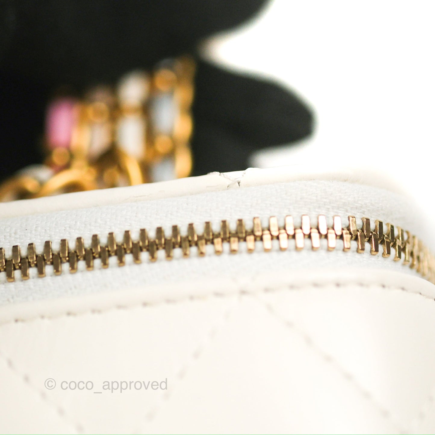 Chanel Rainbow Top Handle Vanity White Glazed Lambskin 23P