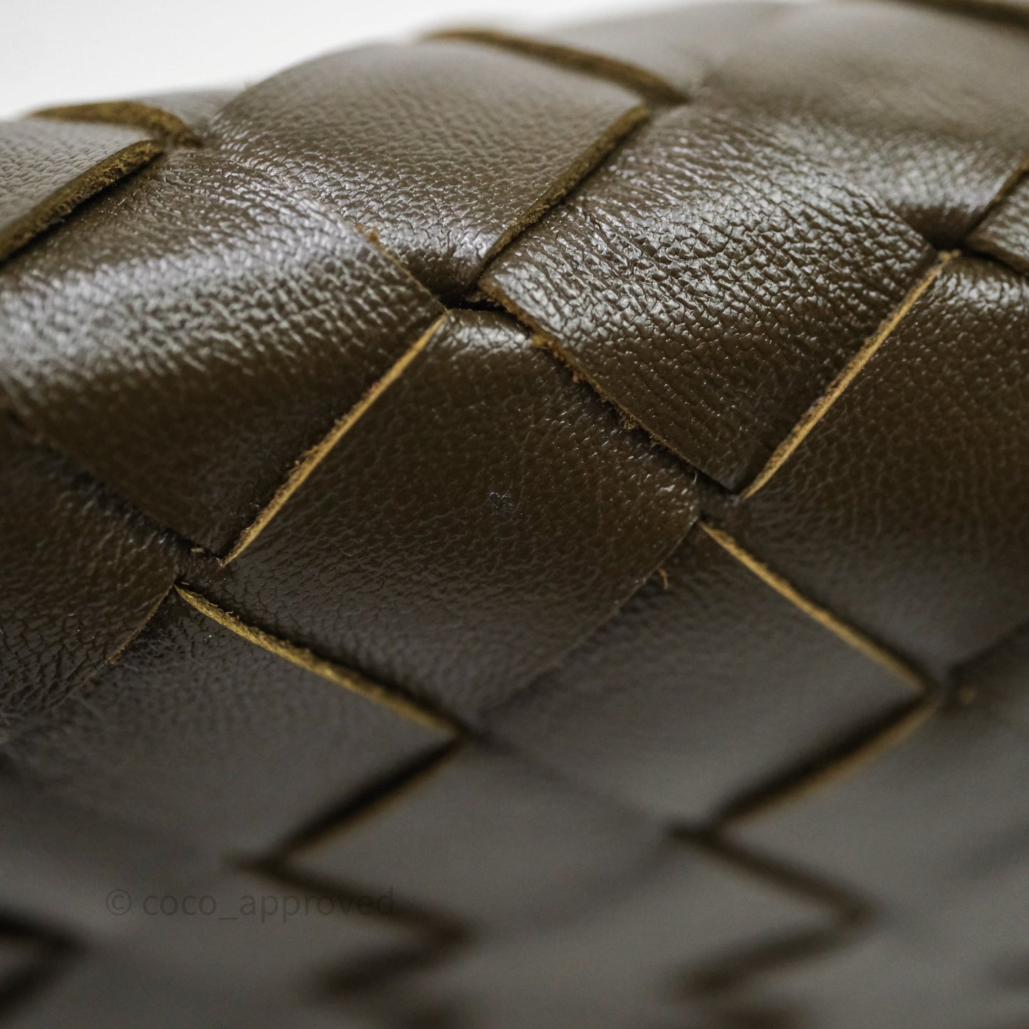 Bottega Veneta Mini Hop Khaki Intrecciato Leather