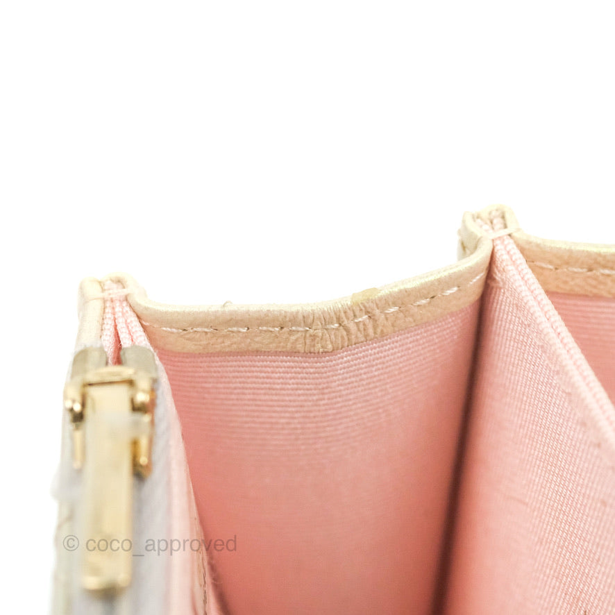 Chanel Quilted Mini Wallet on Chain WOC Iridescent Ivory Gold Hardware 20B