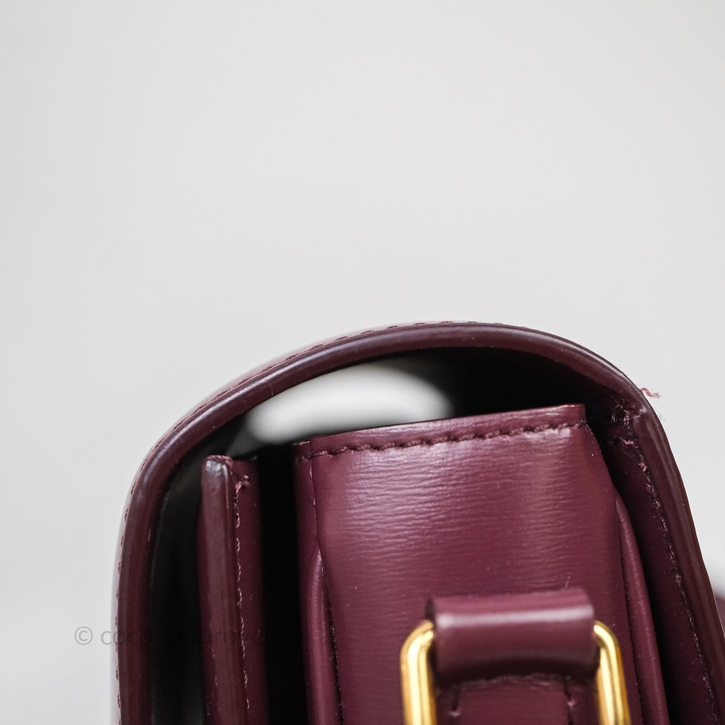 Celine Medium Triomphe Acai Burgundy Shiny Calfskin Gold Hardware