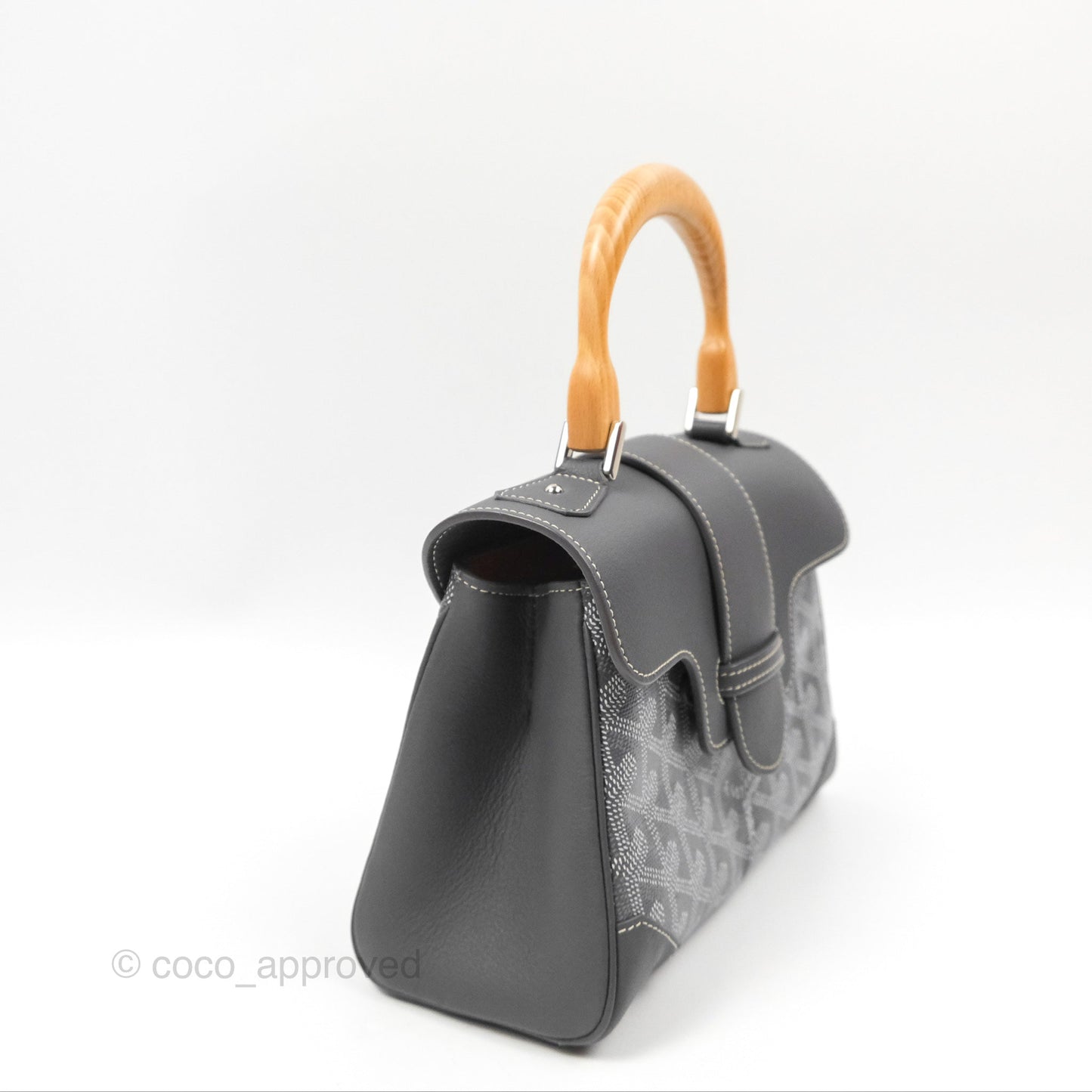 Goyard Saïgon Mini Bag Chevroches Calfskin Grey Silver Hardware