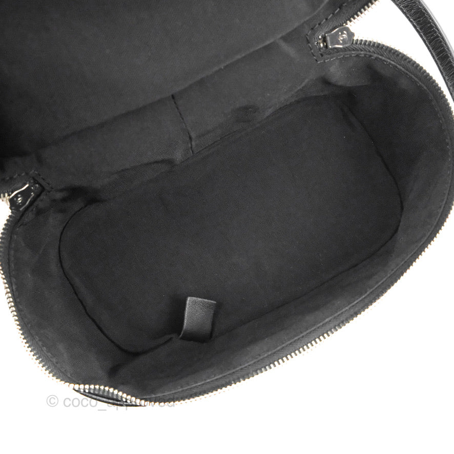 Chanel Aquarium PVC Backpack Black Crumpled Calfskin Silver Hardware