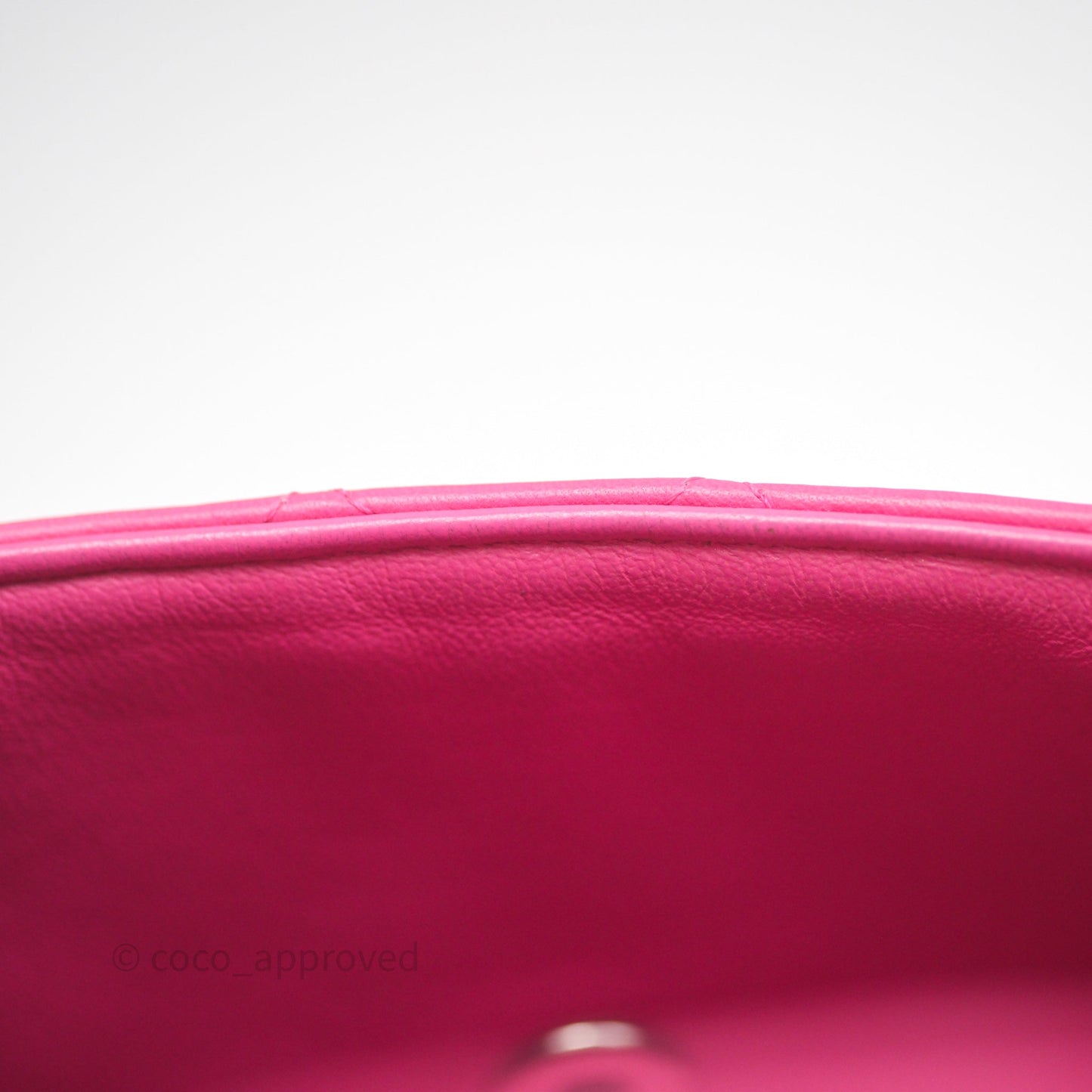Chanel Mini Rectangular Quilted Dark Pink Lambskin Silver Hardware