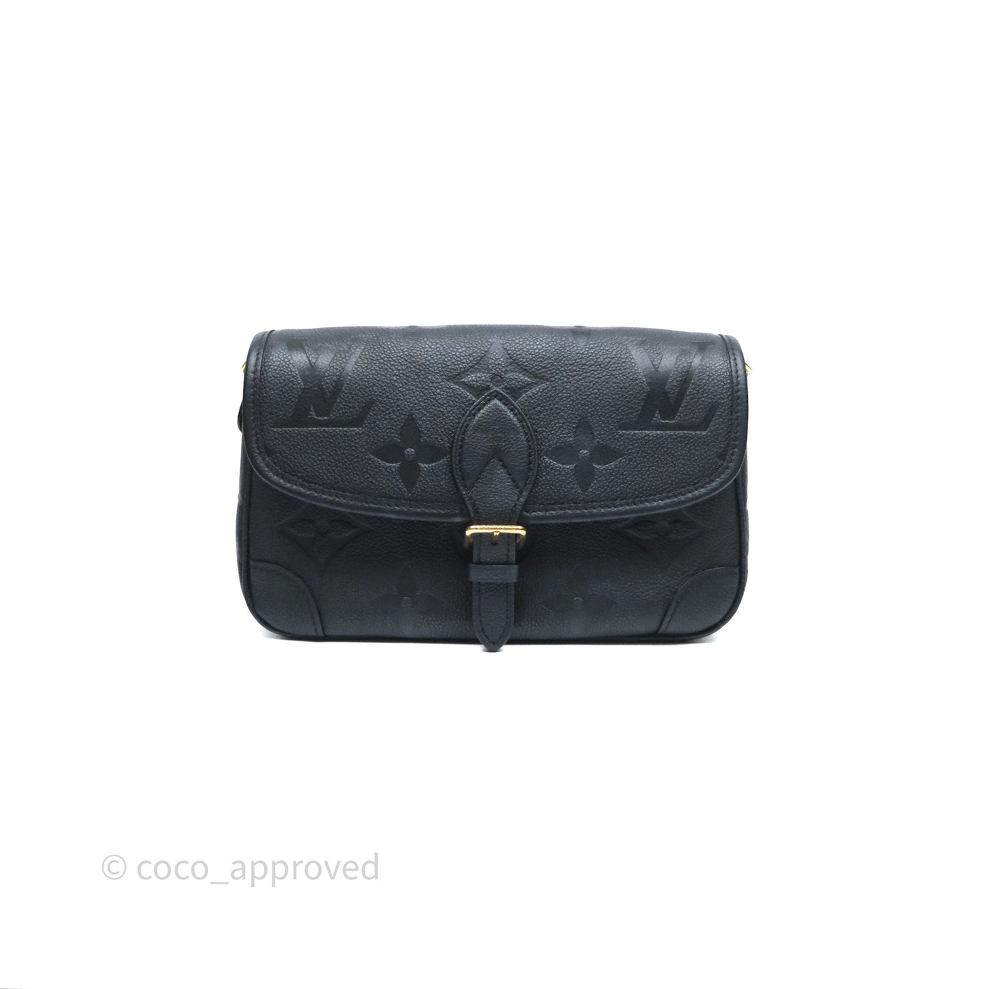 Louis Vuitton Diane Bag Black Monogram Empreinte Leather Gold Hardware
