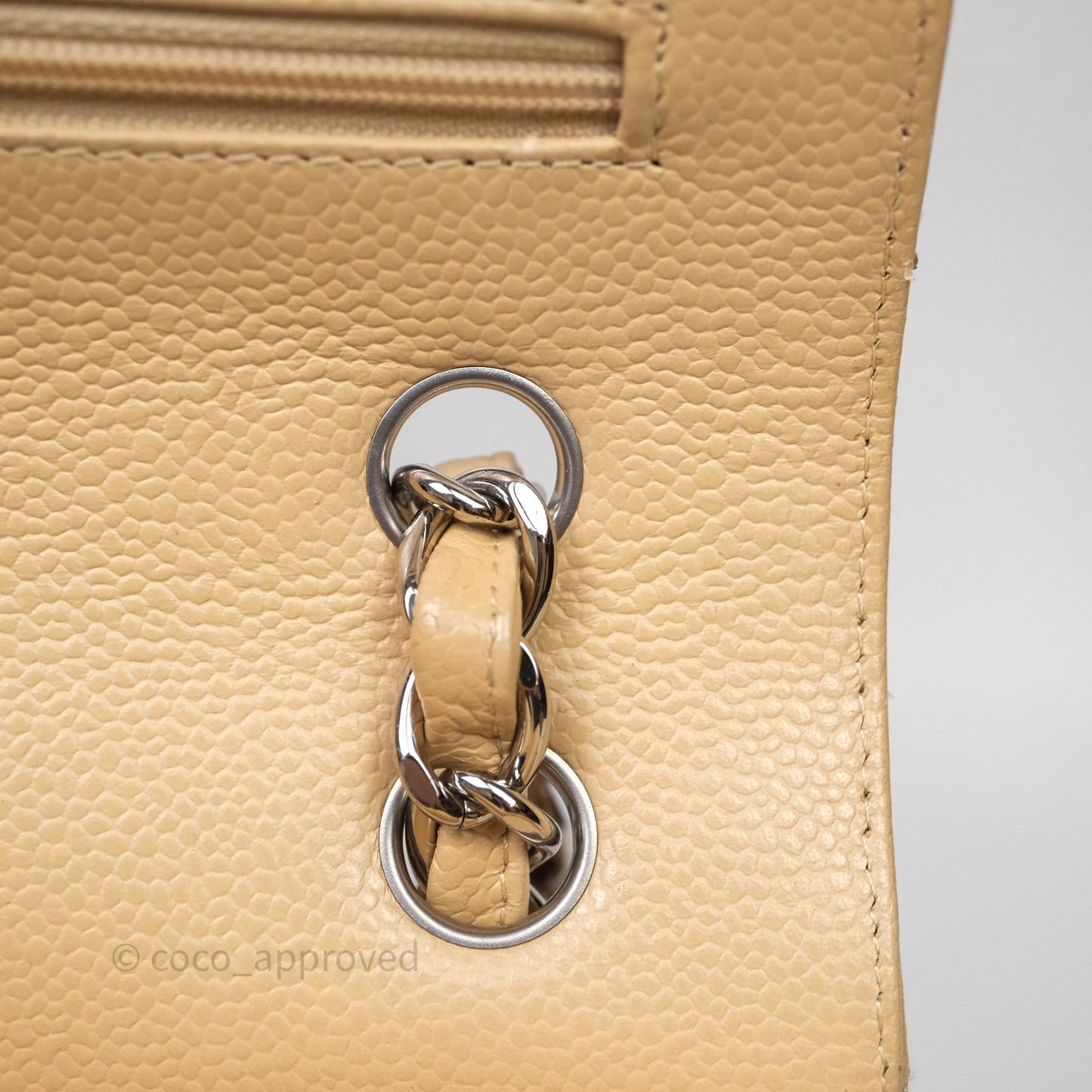 Chanel Jumbo Double Flap Beige Caviar Silver Hardware⁣⁣