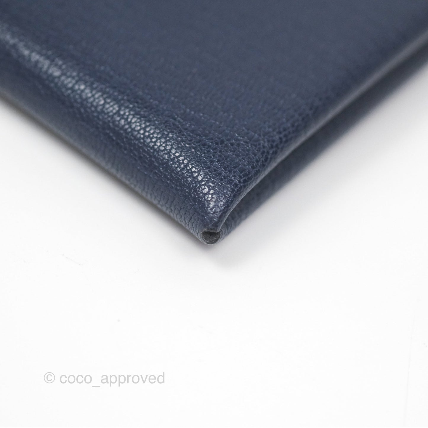 Hermès Calvi Card Holder Bleu Nuit 2Z Chevre Mysore