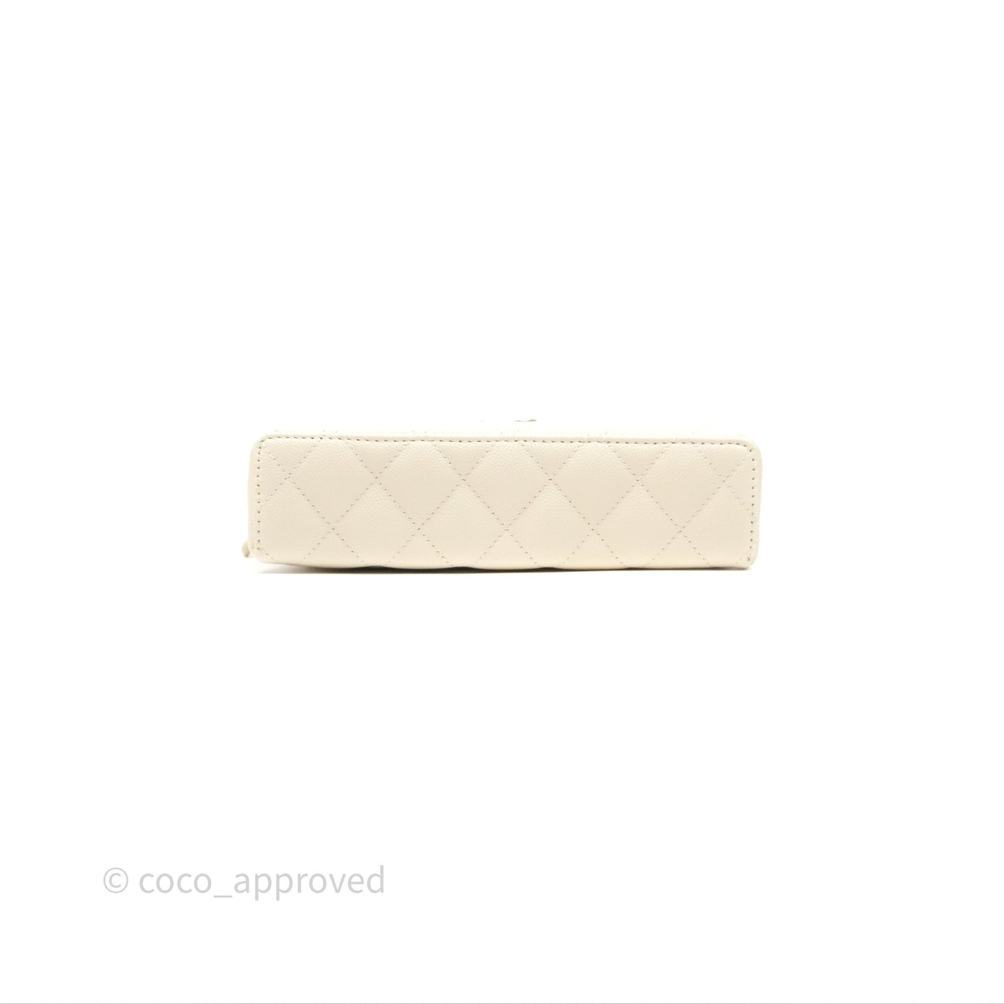 Chanel Top Handle Long Vanity with Chain Beige Caviar Gold Hardware 25C