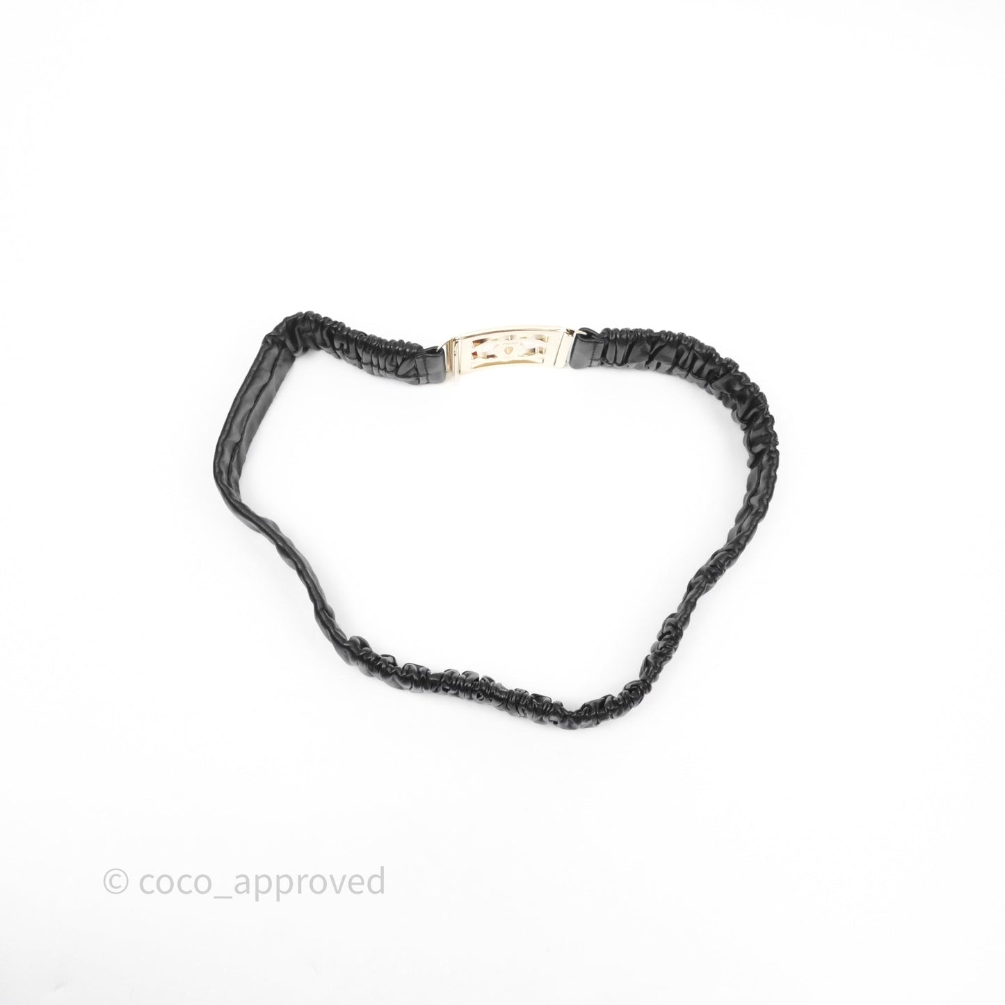 Chanel Square CC Belt Black Gold Hardware Size 75 23C