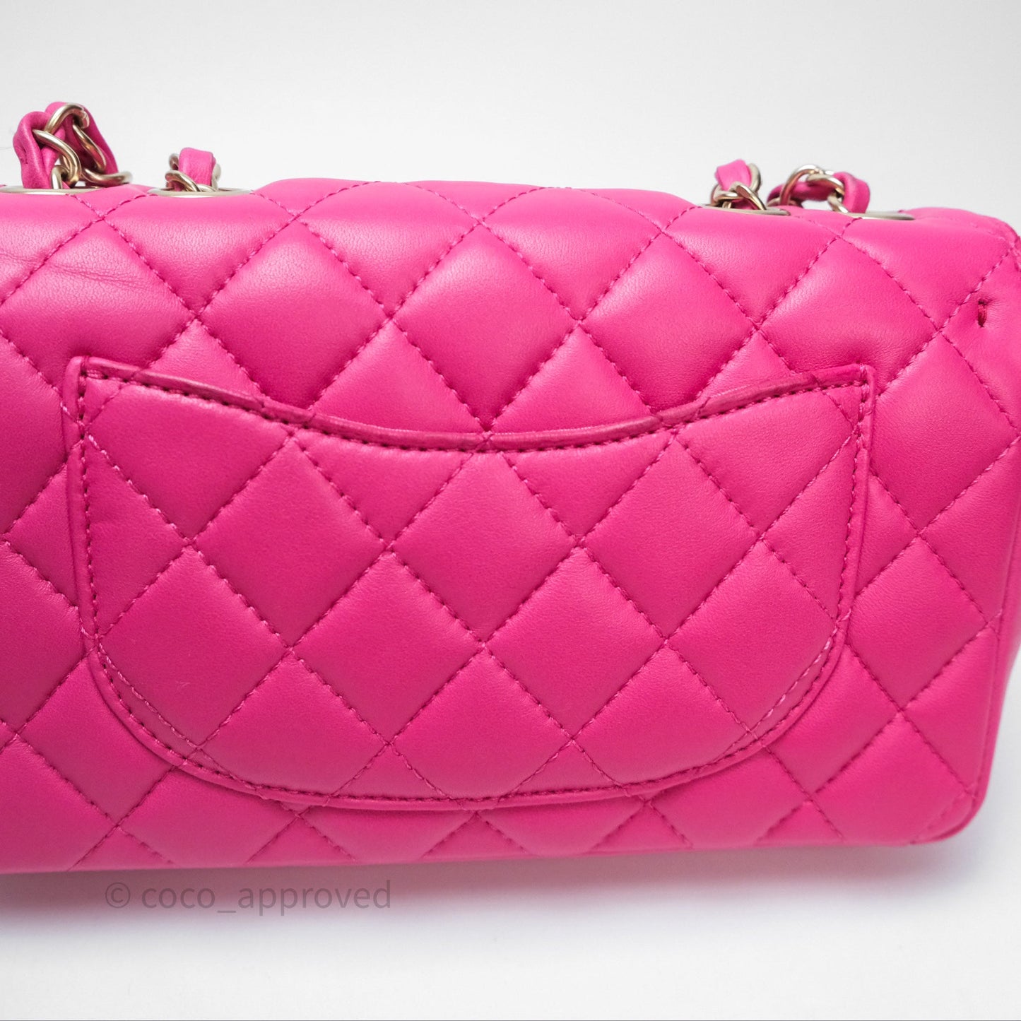Chanel Quilted Mini Mademoiselle Chic Flap Dark Pink Lambskin Aged Gold Hardware