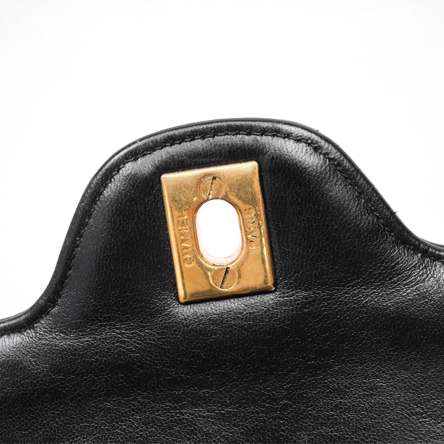 Chanel Classic Vintage Double Flap M/L Black Lambskin Gold Hardware