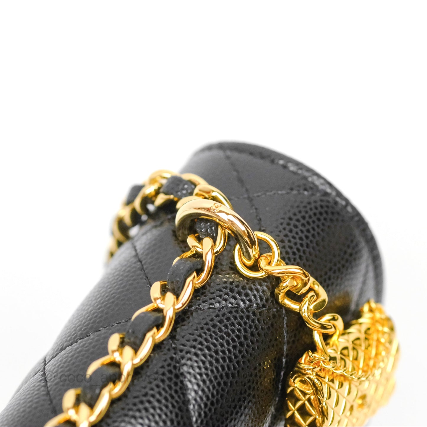 Chanel WOC Bag Charm Black Caviar Gold Hardware