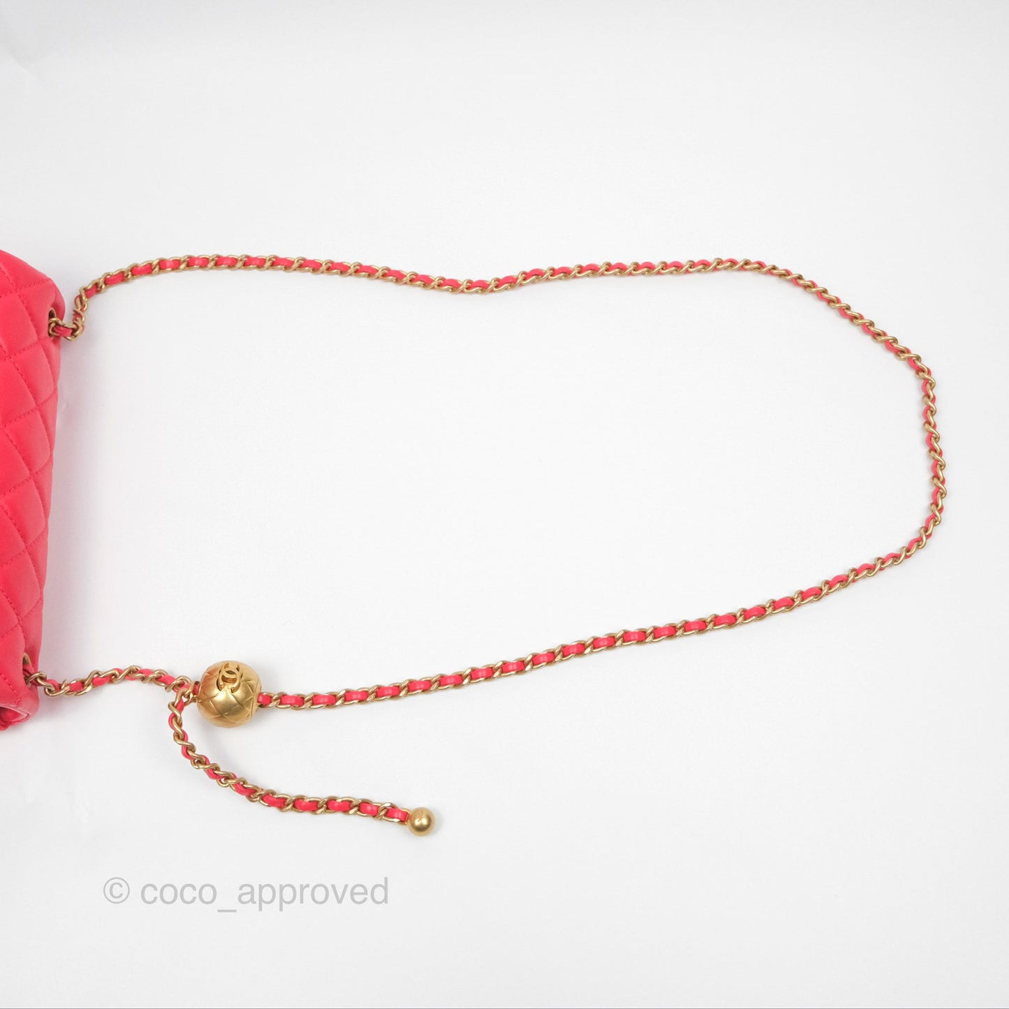 Chanel Mini Rectangular Pearl Crush Chilli Red Lambskin Aged Gold Hardware